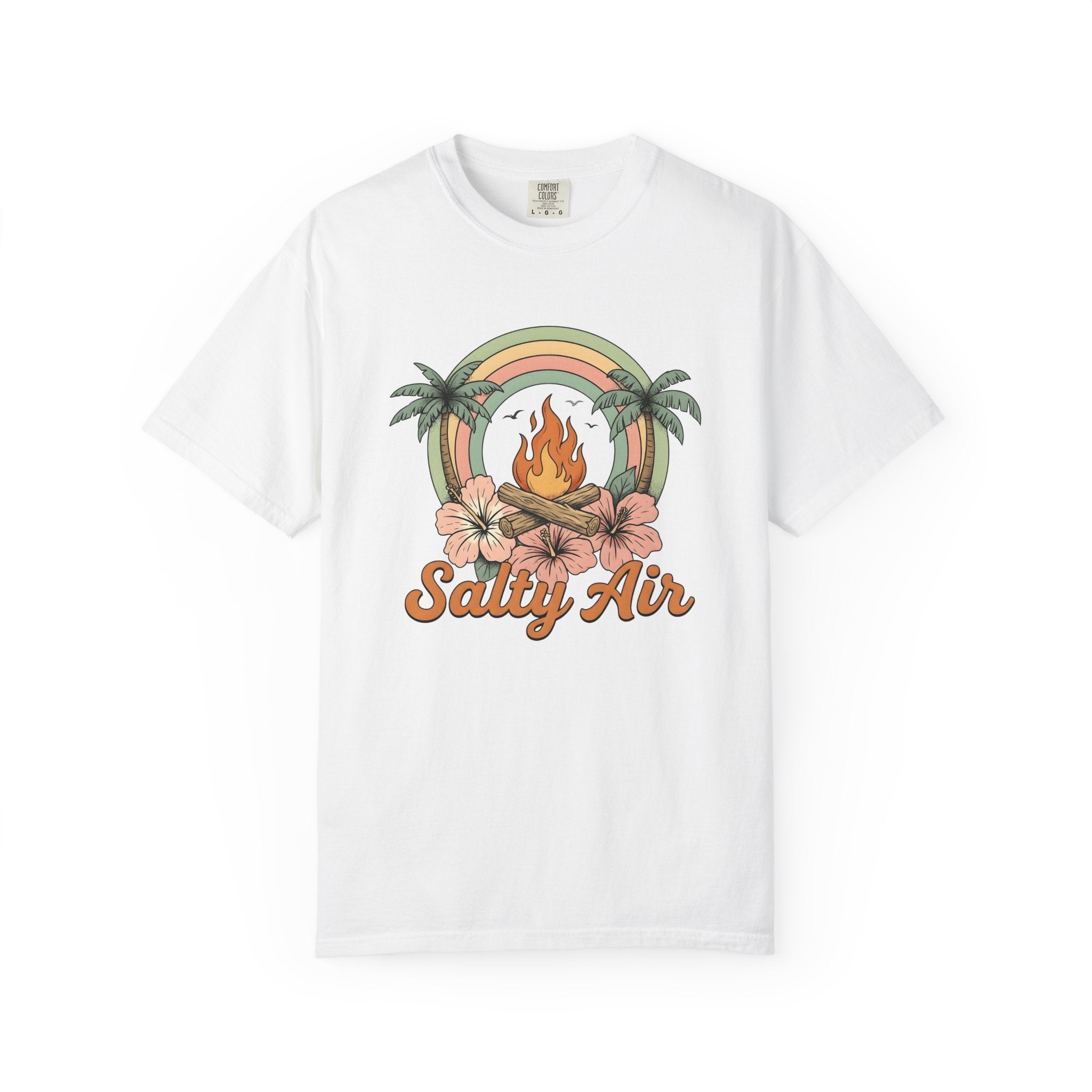Campfire Rainbow Shirt Cottagecore Shoreline Gift Women Folk Tee Bonfire T-Shirt Homesteader Fan Rustic Tshirt Coastal Graphic Classic