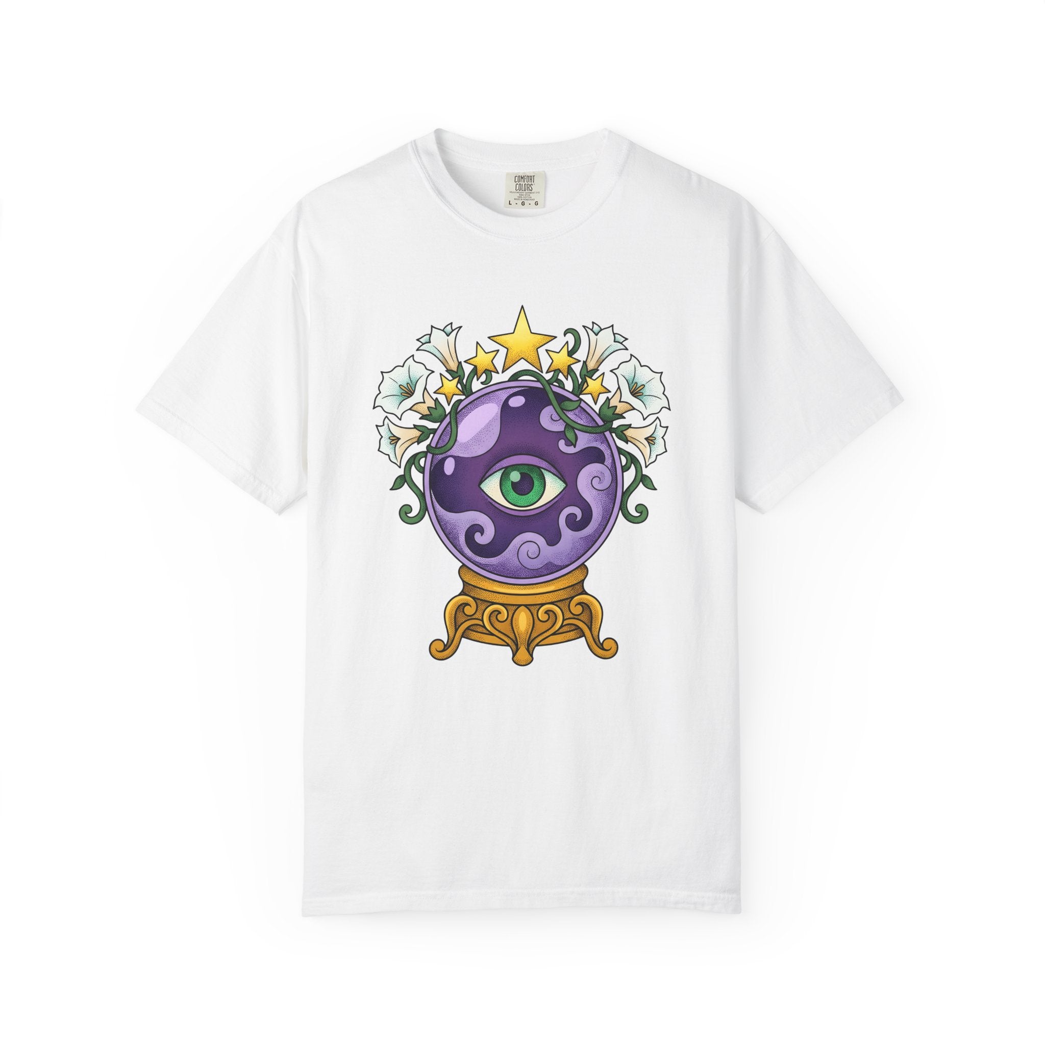 Fortune Globe Shirt Occult Spells Gift Women Magical Tee Crystal Ball T-Shirt Mystic Enthusiast Mystical Tshirt Magic Graphic Retro Sparkle