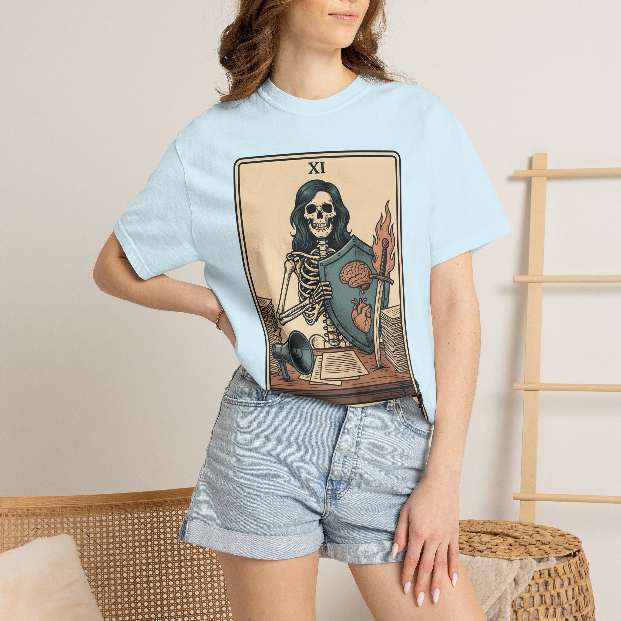 Skull Tarot Card Shirt Nurses Motivation Gift Women Ink Tee Tarot T-Shirt Nurse Enthusiast Tattoo Tshirt Inspirational Graphic Retro Emblem