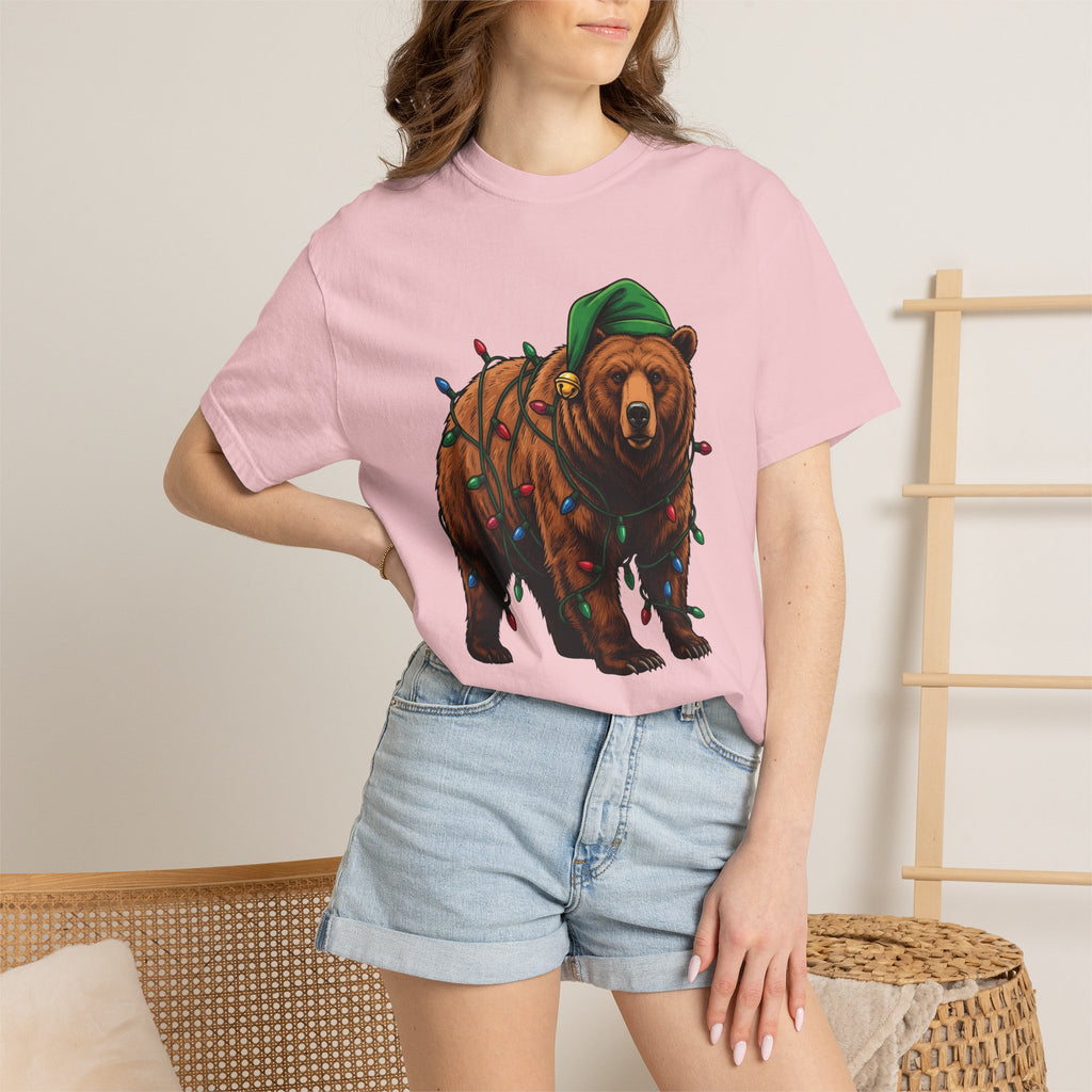 Bear Christmas Shirt Animals Christmas Gift Women Hand Drawn Tee Teddy T-Shirt Wildlife Fan Illustrated Graphic Xmas Design Vintage Holiday