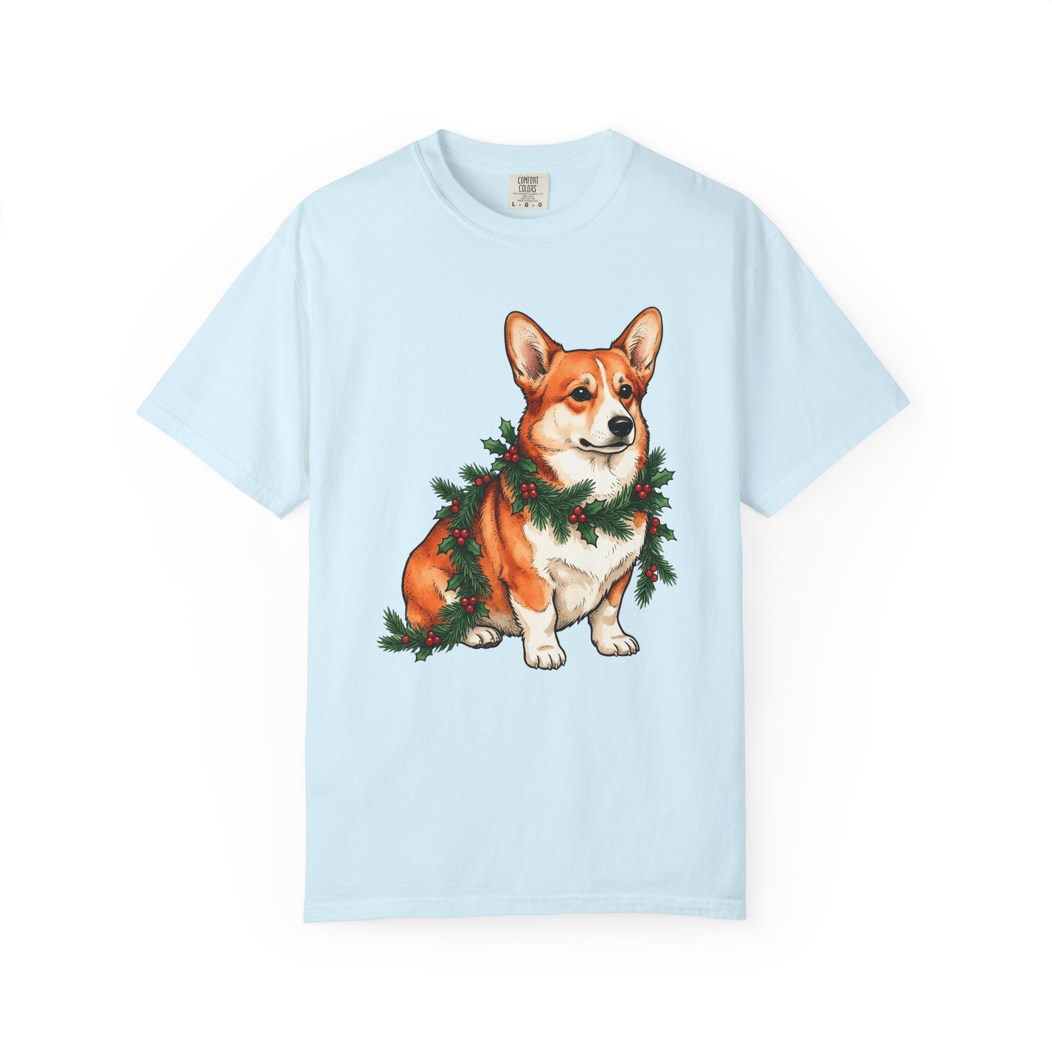 Corgi Shirt Christmas Puppy Gift Women Illustration Tee Pembroke Welsh Corgi T-Shirt Xmas Fan Holiday Tshirt Dog Graphic Doodle Christmas