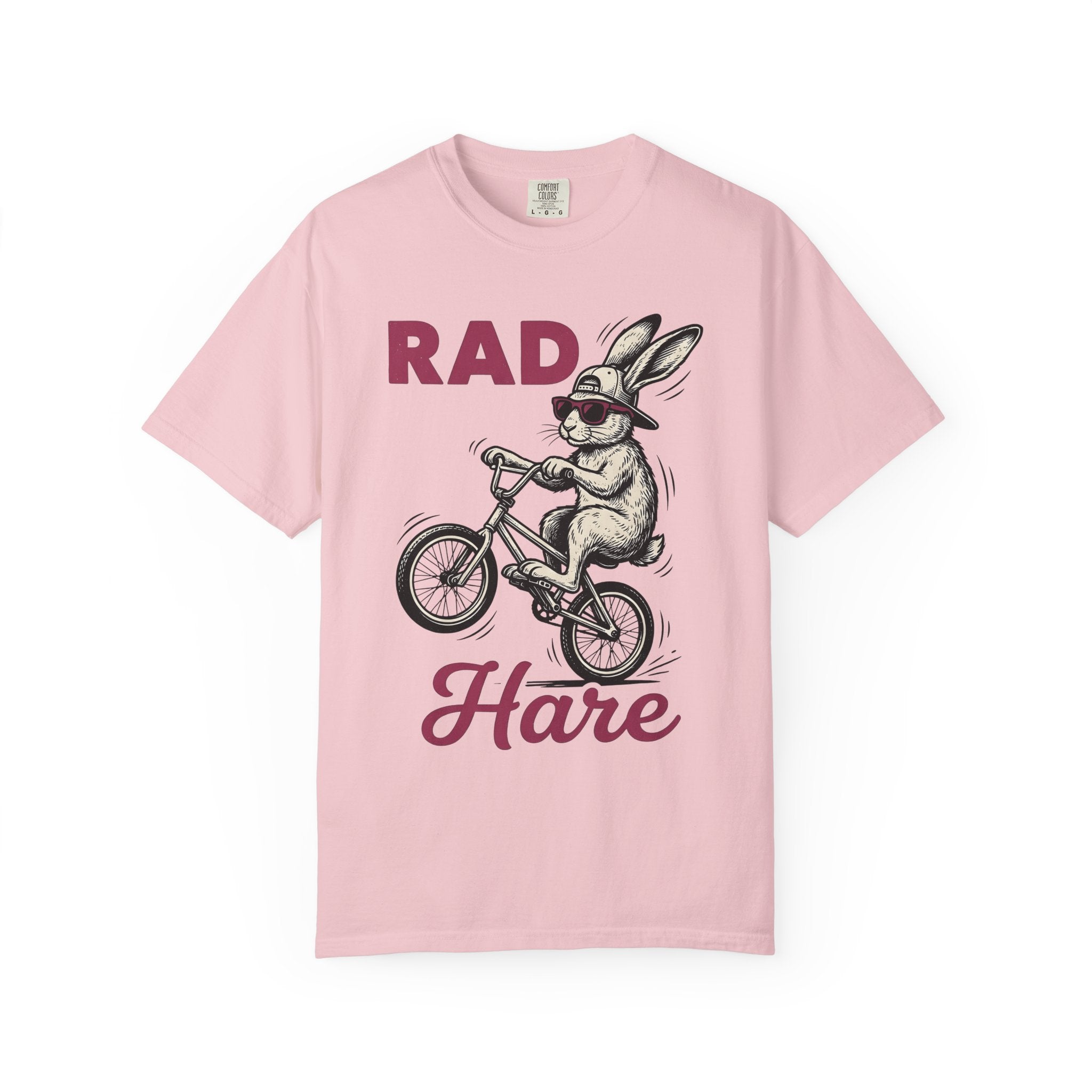 Bunny Bike Shirt Easter Animal Gift Women Hand Drawn Tee Rabbit T-Shirt Easter Fan Illustrated Tshirt Creature Graphic Retro Sunglasses
