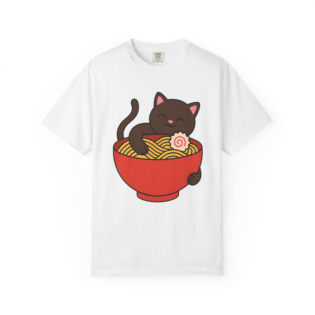 Feline Ramen Dish Shirt Cat Meals Gift Women Chibi Tee Ramen Bowl T-Shirt Kitty Fan Cute Tshirt Food Graphic Animation Spaghetti Tshirt