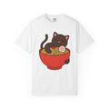 Feline Ramen Dish Shirt Cat Meals Gift Women Chibi Tee Ramen Bowl T-Shirt Kitty Fan Cute Tshirt Food Graphic Animation Spaghetti Tshirt