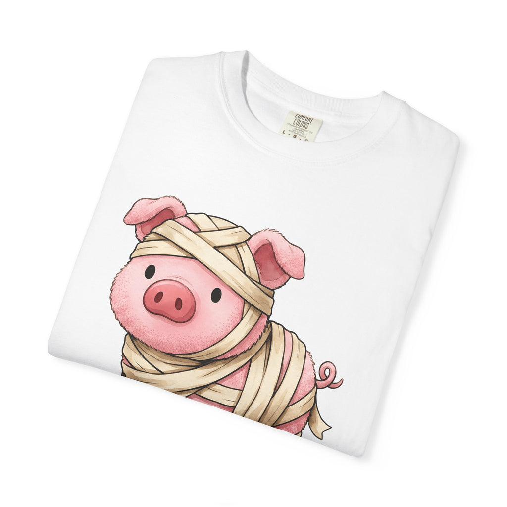 Pig Mummy Shirt Animals Holiday Gift Women Kawaii Tee Swine T-Shirt Creature Fan Hog Tshirt Celebration Graphic Animated Strips Tshirt