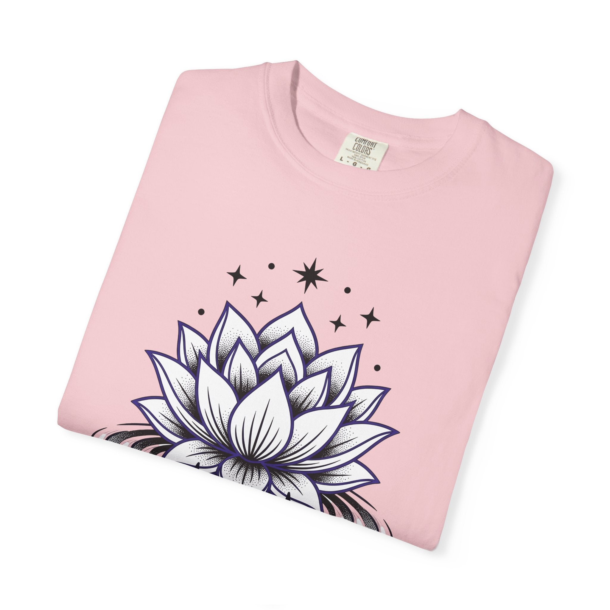 Water Lily Shirt Boho Chic Mindfulness Gift Women Zen Tee Lotus T-Shirt Hippie Enthusiast Minimalist Tshirt Meditation Graphic Patterned