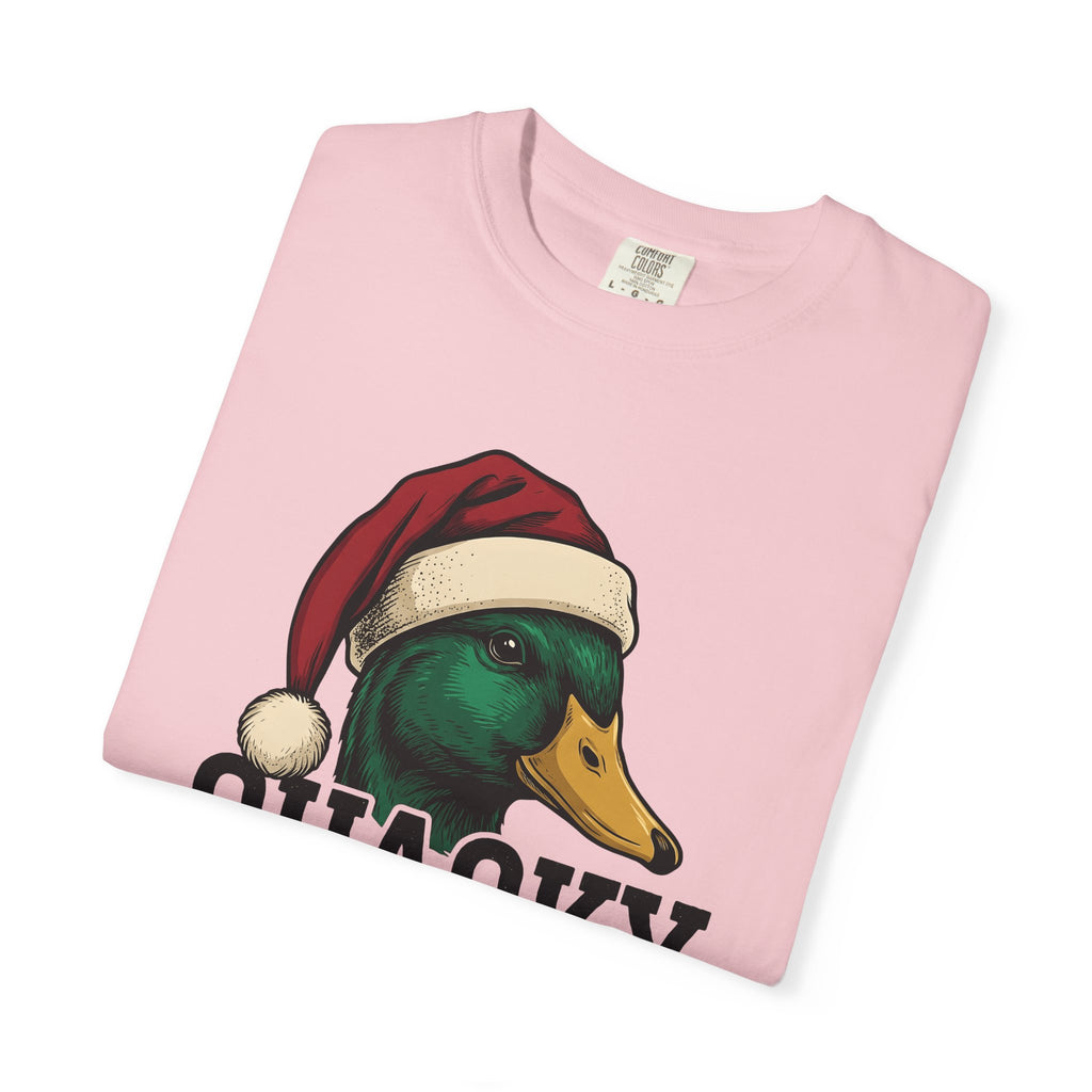 Duck Santa Hat Shirt Christmas Animal Gift Women Vintage Tee Mallard T-Shirt Xmas Fan Retro Tshirt Creature Graphic Hand Drawn Holiday Humor