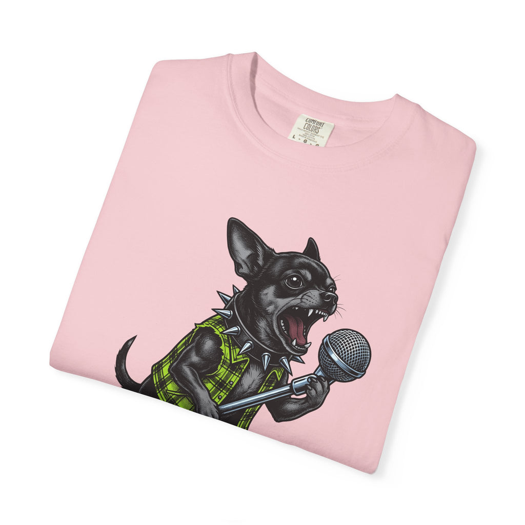Chihuahua Performer Shirt Dog Audio Gift Women Illustrative Tattoo Tee Chi T-Shirt Dog Fan Tattooed Tshirt Sound Graphic Heritage Mic Tshirt