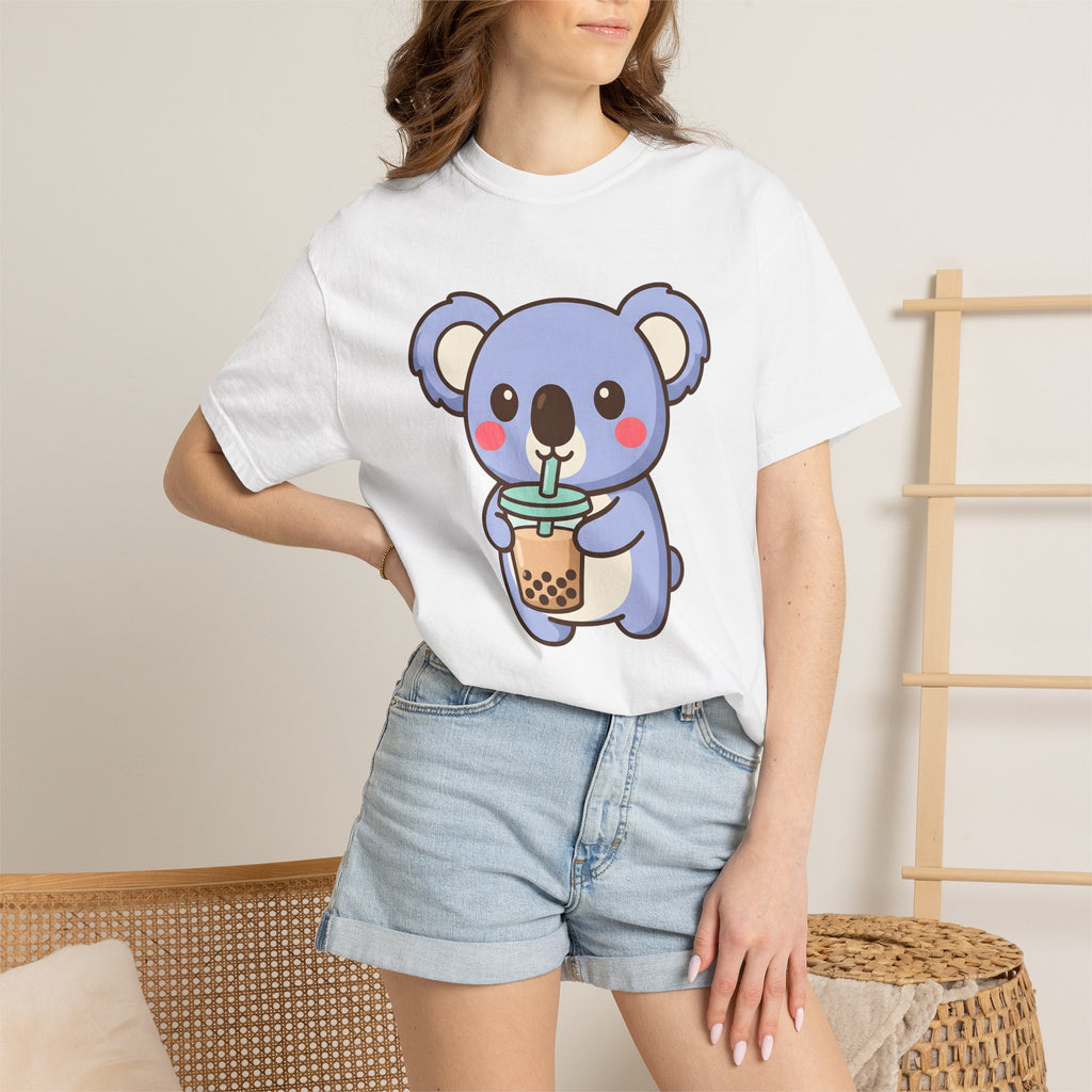 Koala Bubble Shirt Drinks Wildlife Gift Women Chibi Tee Koala T-Shirt Beverage Fan Animal Graphic Illustration Animation Pearl Tea Tshirt