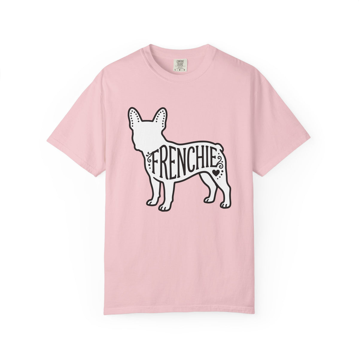 French Bulldog Shirt Dog Critters Gift Women Strong Graphic Tee Bulldog T-Shirt Dog Fan Graphic Tshirt Creature Graphic Linear Heart Icon