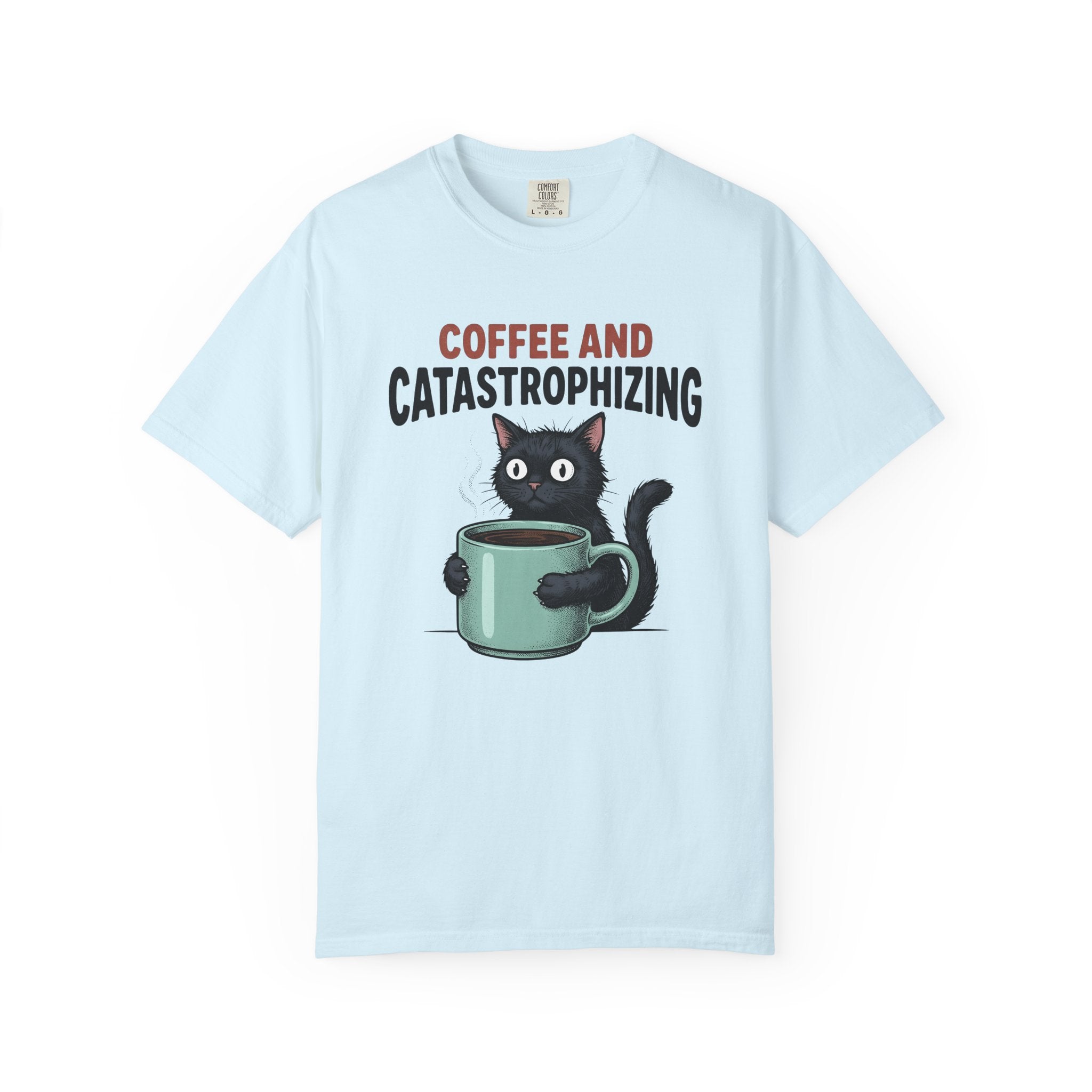 Black Cat Coffee Shirt Cat Espresso Gift Women Cartoon Tee Coffee T-Shirt Cat Fan Comic Tshirt Coffee Graphic Retro Coffee Mug Tshirt