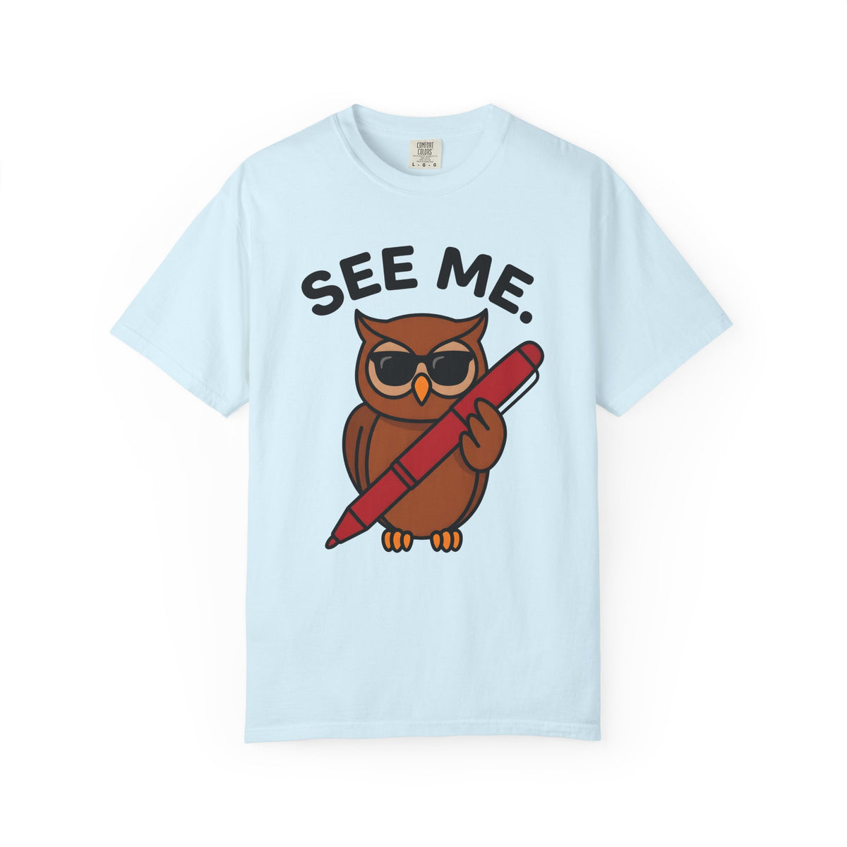 Owl Sunglasses Hand-Drawn T-Shirt – Cool Teacher Learning Design, Unisex Graphic Tee
