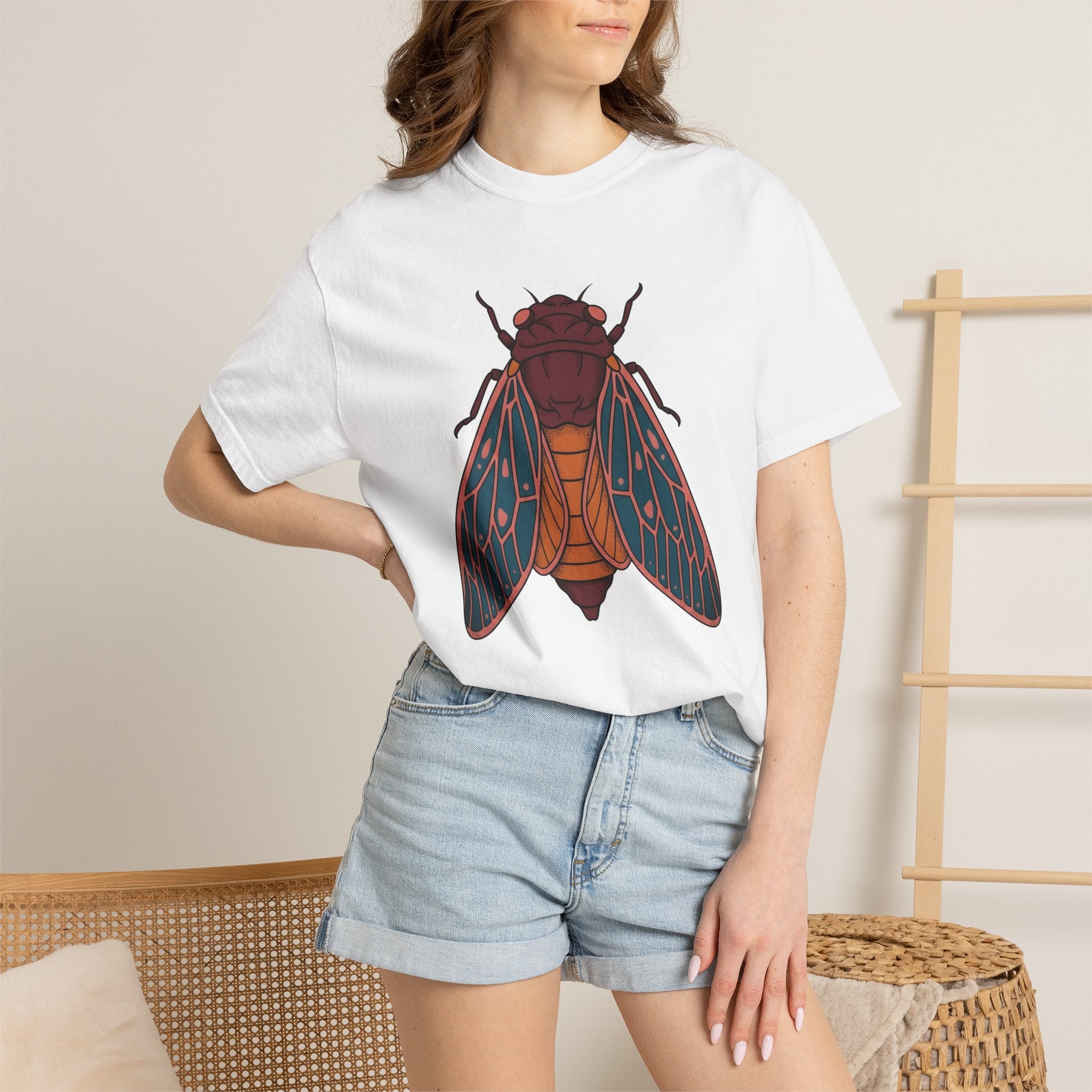 Cicada Creature Shirt Cottagecore Wilderness Gift Women Folk Tee Locust T-Shirt Cottagecore Fan Naive Tshirt Wilderness Graphic Classic