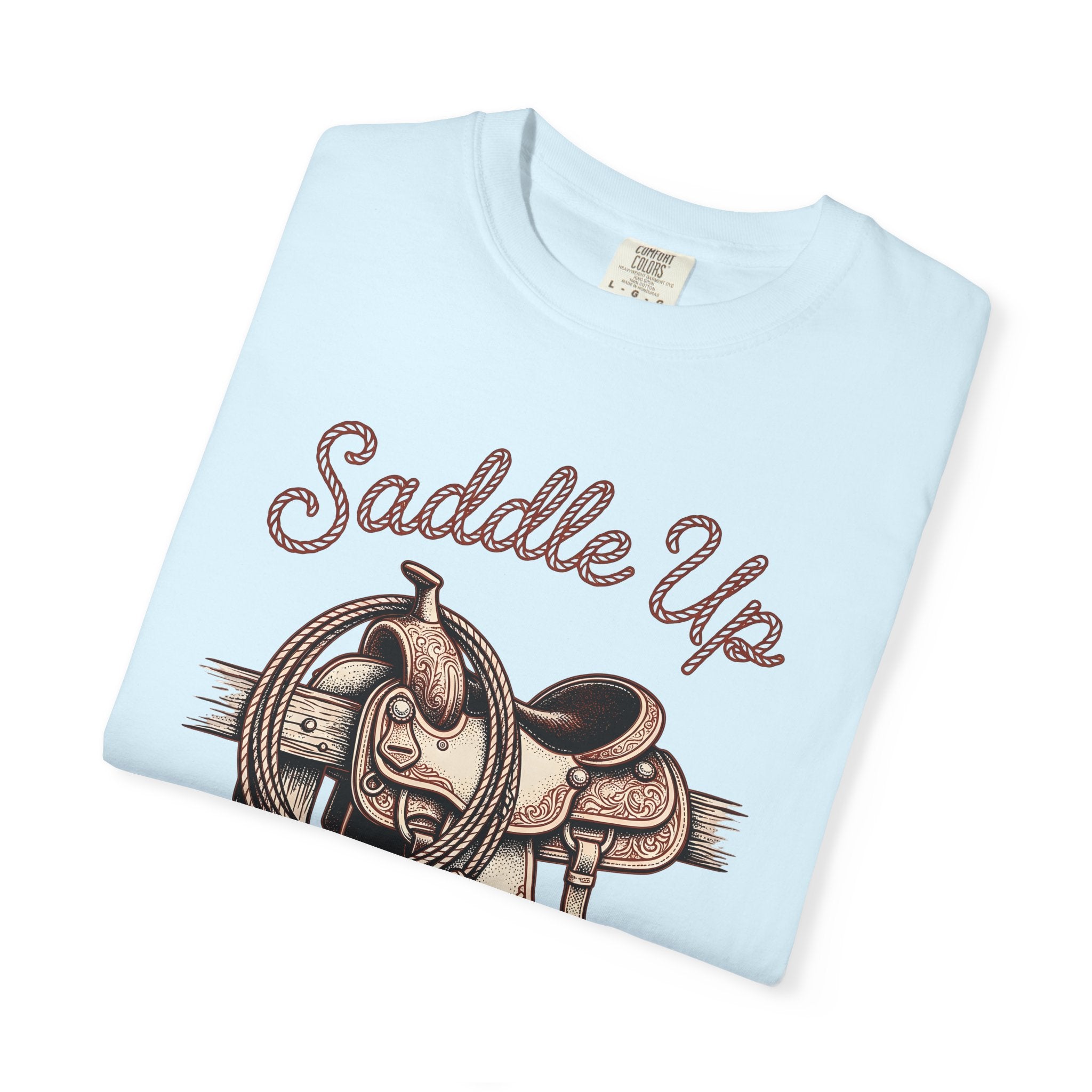 Cowboy Saddle Shirt Cowgirl Country Gift Women Rustic Tee Western Saddle T-Shirt Cowboy Fan Western Tshirt Country Graphic Sketch Rope