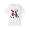 Black Cat Stocking Shirt Cat Holiday Gift Women Kawaii Tee Christmas Stocking T-Shirt Cat Fan Cute Tshirt Holiday Graphic Vintage Mistletoe