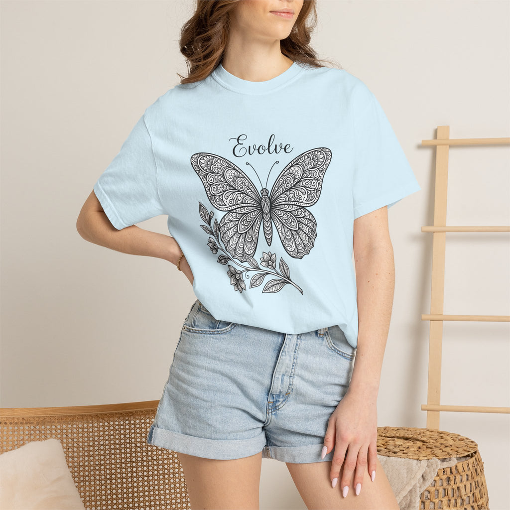Butterfly Print Shirt Animals & Flowers Flora Gift Women Vintage Tee Butterfly T-Shirt Wildlife Fan Insect Tshirt Botanical Graphic Abstract