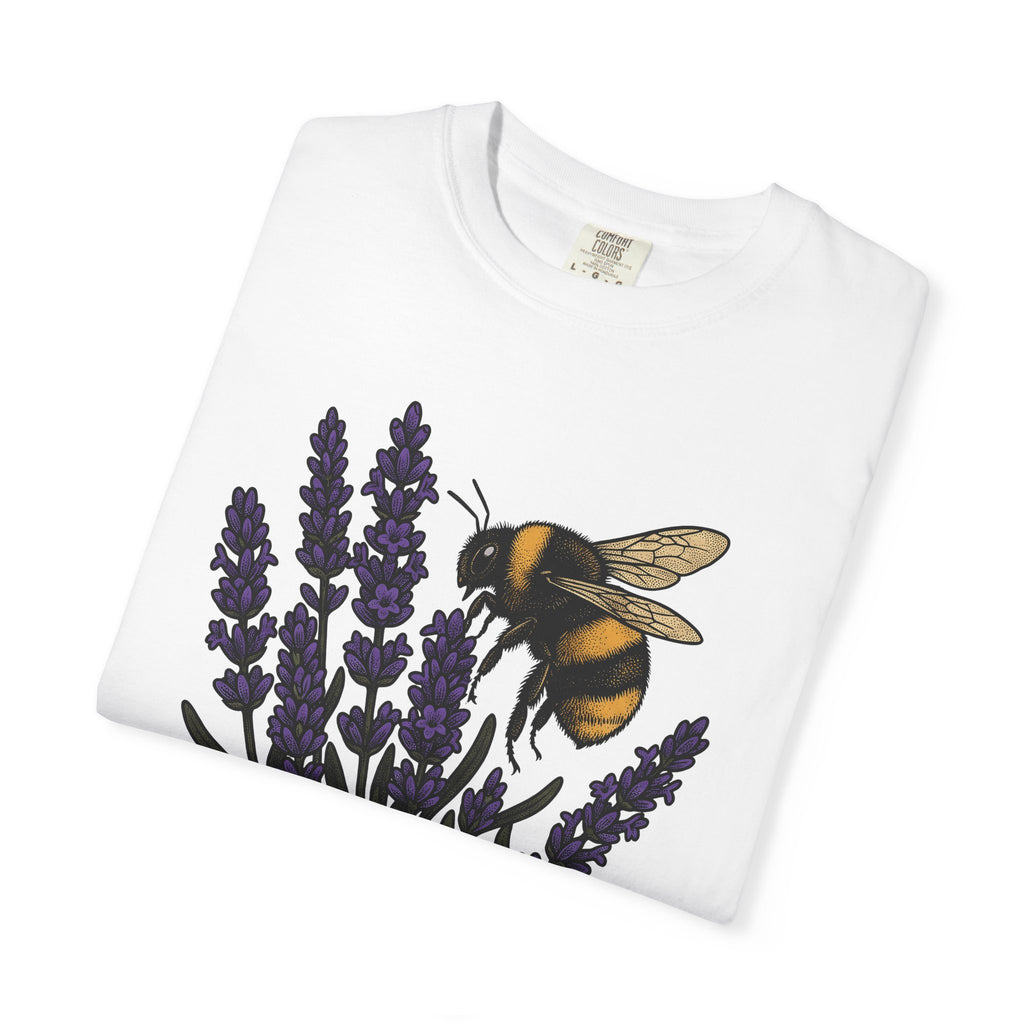 Honeybee Lavender Shirt Mom Outdoors Gift Women Floral Tee Bee T-Shirt Mother Fan Botanical Tshirt Nature Graphic Retro Meadow Flower Tshirt