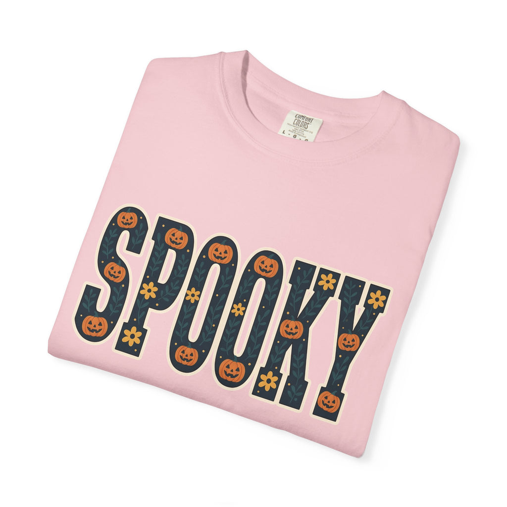 Pumpkin Flower Design Shirt Halloween Fall Gift Women Playful Tee Gourd T-Shirt Halloween Fan Pumpkin Graphic Vintage Blossoms Tshirt