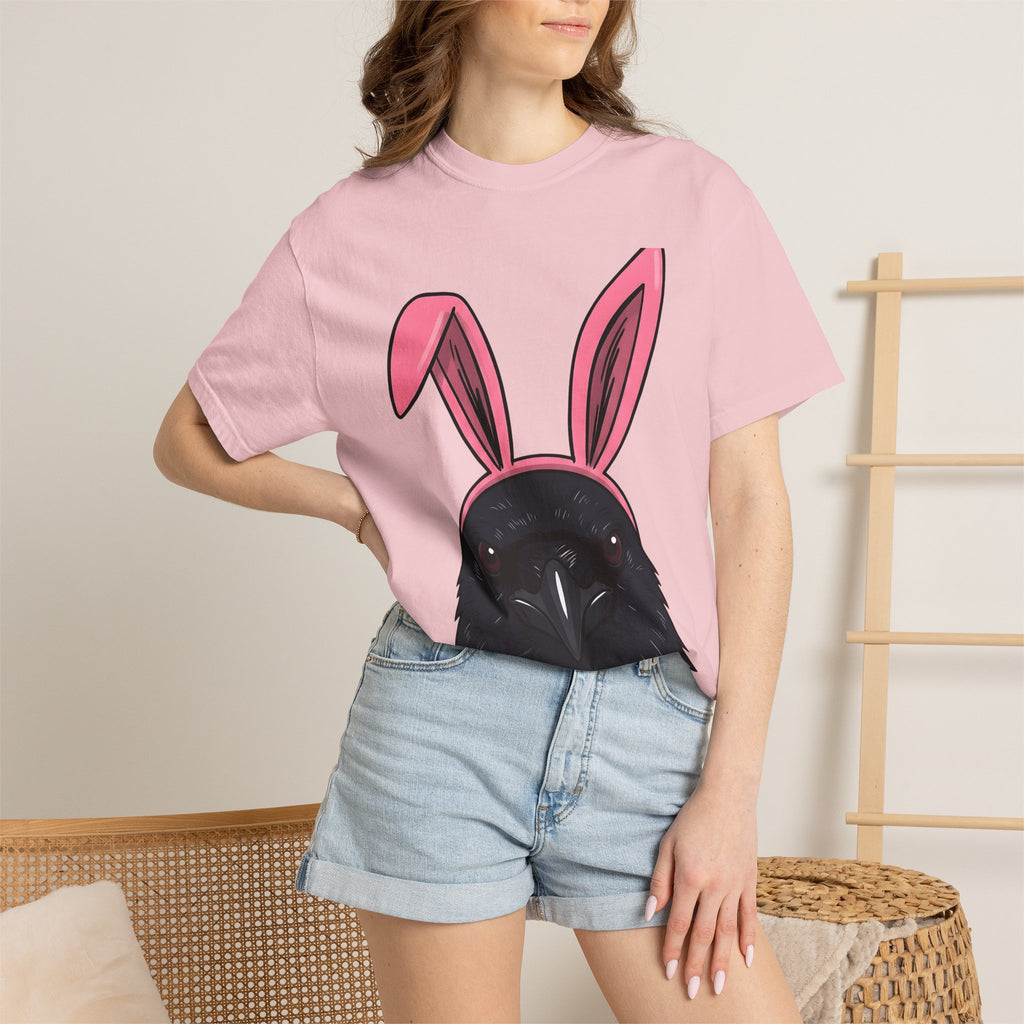 Blackbird Bunny Ears Shirt Easter Comedy Gift Women Animated Tee Rabbit Ears T-Shirt Easter Fan Cartoon Tshirt Humor Graphic Doodle Critter