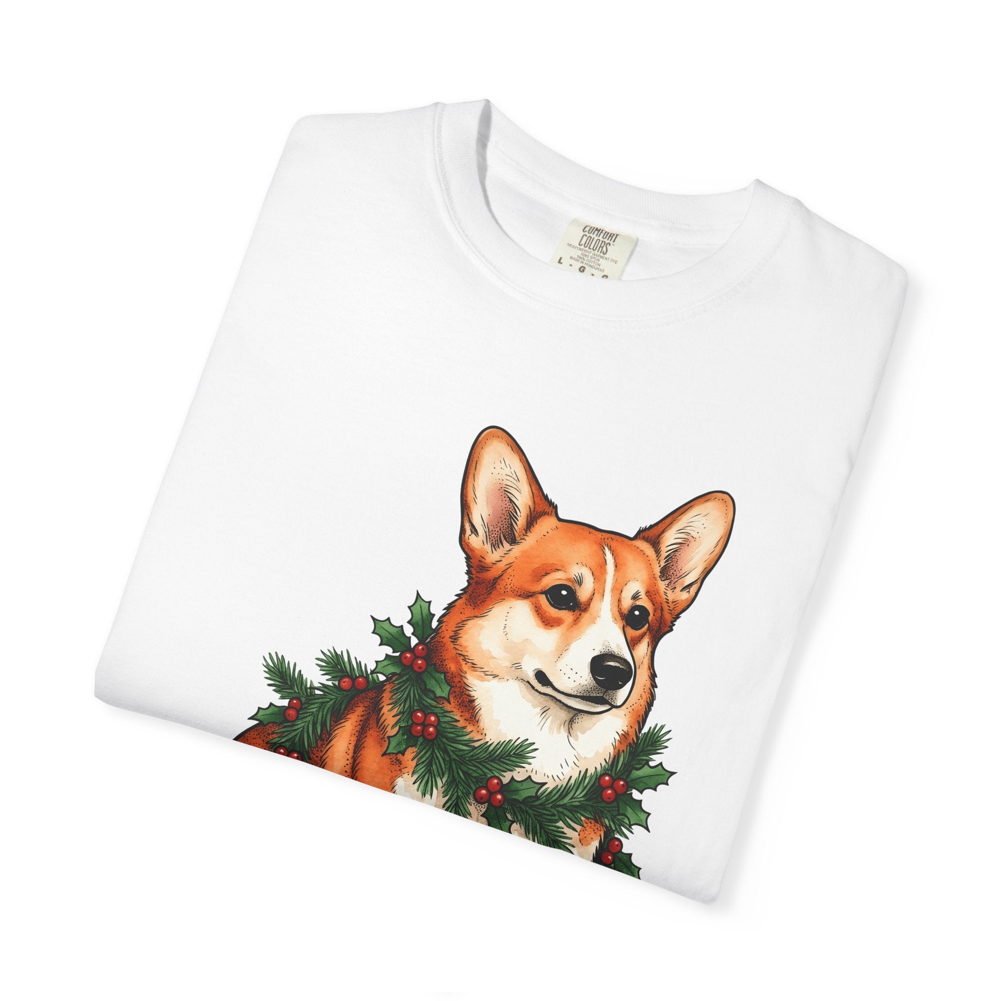 Corgi Shirt Christmas Puppy Gift Women Illustration Tee Pembroke Welsh Corgi T-Shirt Xmas Fan Holiday Tshirt Dog Graphic Doodle Christmas