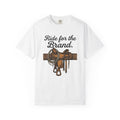Leather Saddle Shirt Cowgirl Livestock Gift Women Distressed Tee Saddle T-Shirt Rodeo Fan Vintage Tshirt Livestock Graphic Doodle Noose