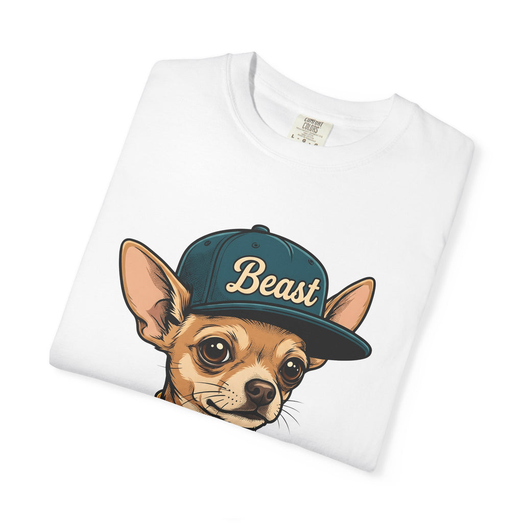 Chihuahua Companion Shirt Dog Satire Gift Women Caricature Tee Puppy T-Shirt Dog Fan Cartoon Tshirt Parody Graphic Sketch Gold Chain Tshirt