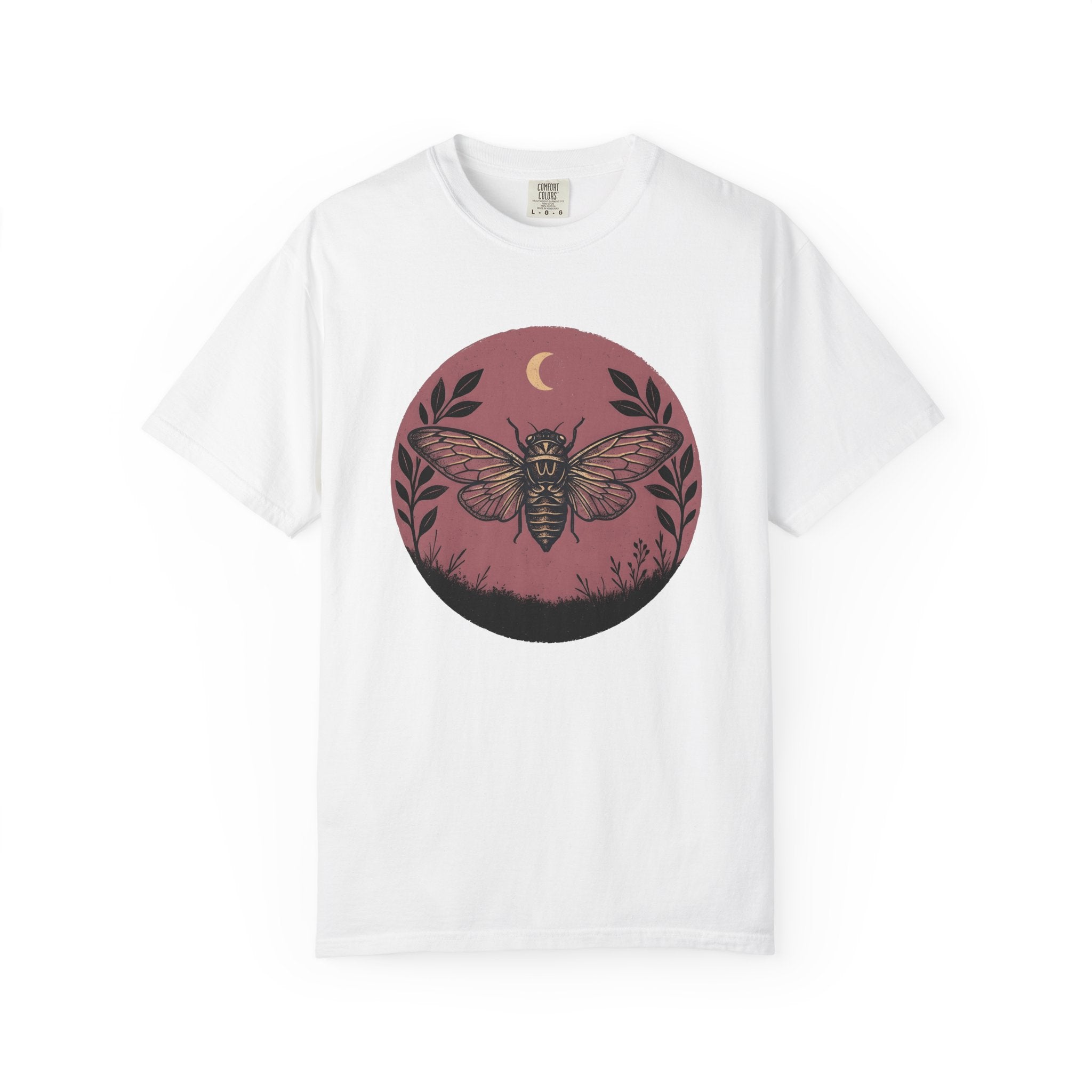 Cicada Insect Shirt Cottagecore Nature Gift Women Boho Tee Bug T-Shirt Homesteader Fan Hippie Tshirt Environmental Graphic Vintage Moon