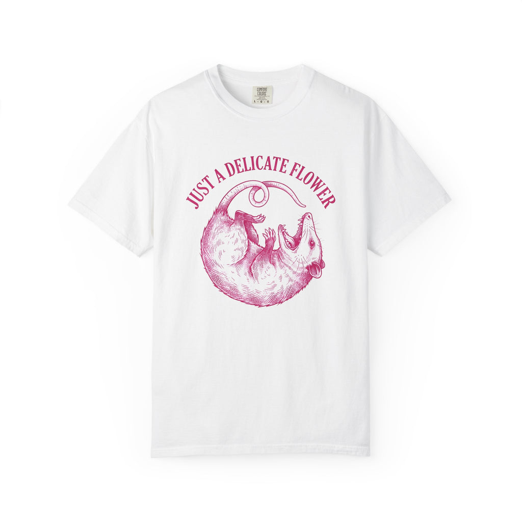 Opossum Drawing Shirt Funny Critter Gift Women Cartoon Tee Possum T-Shirt Humor Fan Comic Tshirt Creature Graphic Classic Tail Curl Tshirt