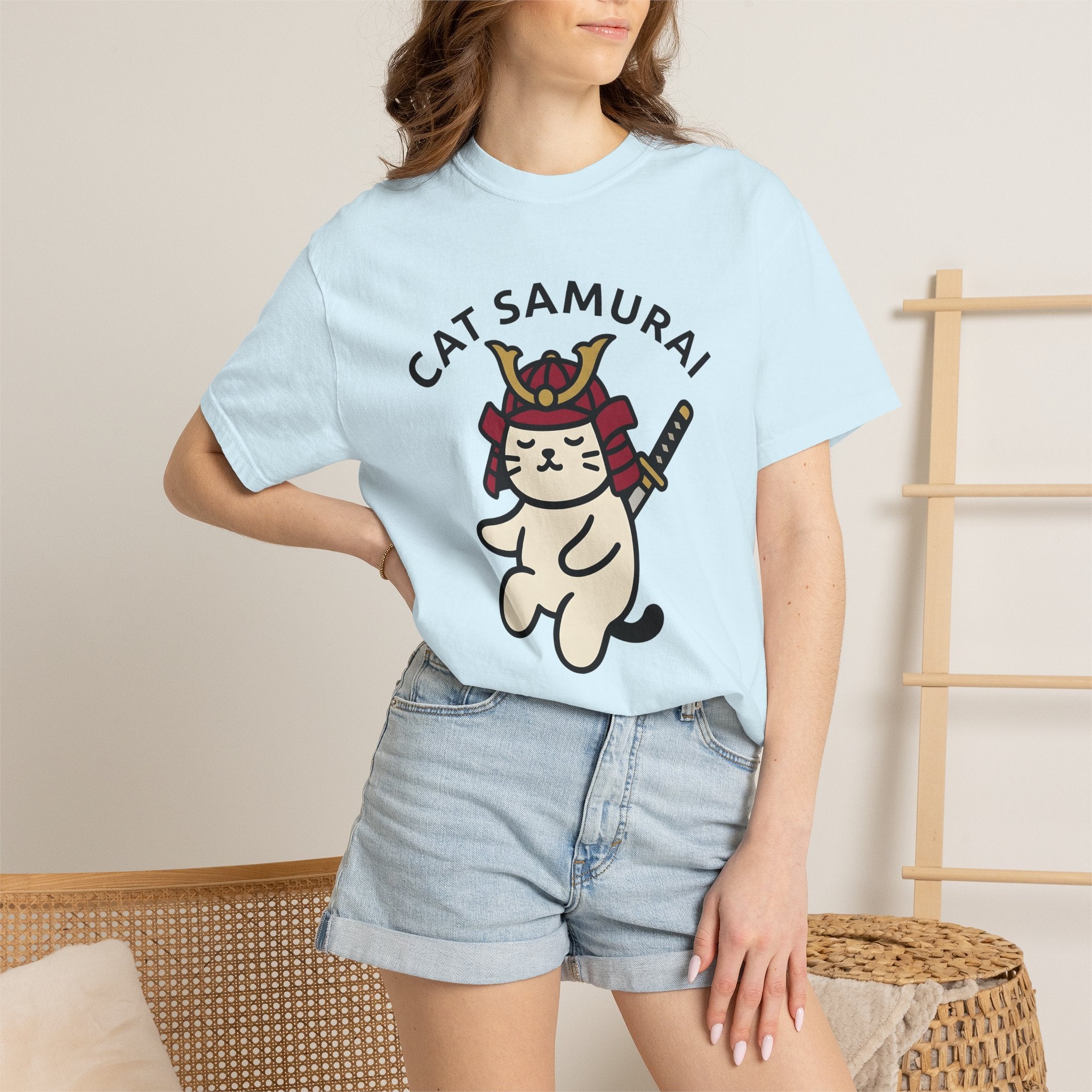 Ninja Cat Shirt Cat Pet Gift Women Cute Tee Kitty T-Shirt Cat Fan Kawaii Tshirt Animal Graphic Comic Blade Tshirt