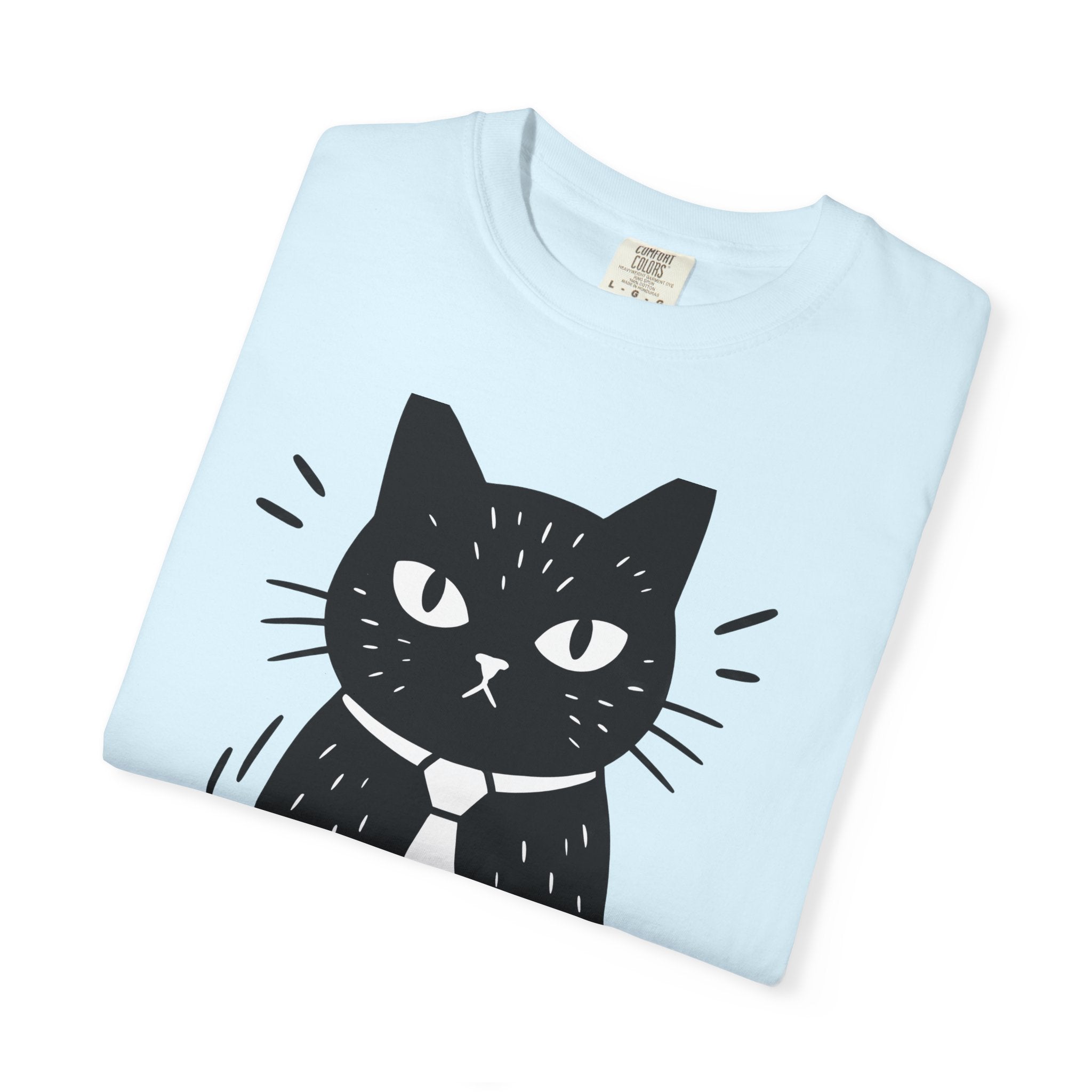 Black Cat Shirt Cat Jokes Gift Women Comic Tee Kitty T-Shirt Cat Fan Cartoon Tshirt Humor Graphic Simple Tie Tshirt