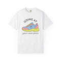 Athletic Sneaker Shirt Sports Workout Gift Women Comic Tee Sneakers T-Shirt Athlete Enthusiast Cartoon Tshirt Fitness Graphic Simple Happy