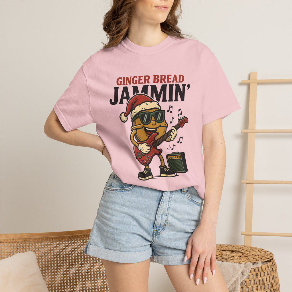 Gingerbread Biscuit Shirt Christmas Instruments Gift Women Comic Tee Gingerbread Man T-Shirt Xmas Fan Cartoon Tshirt Musical Instrument