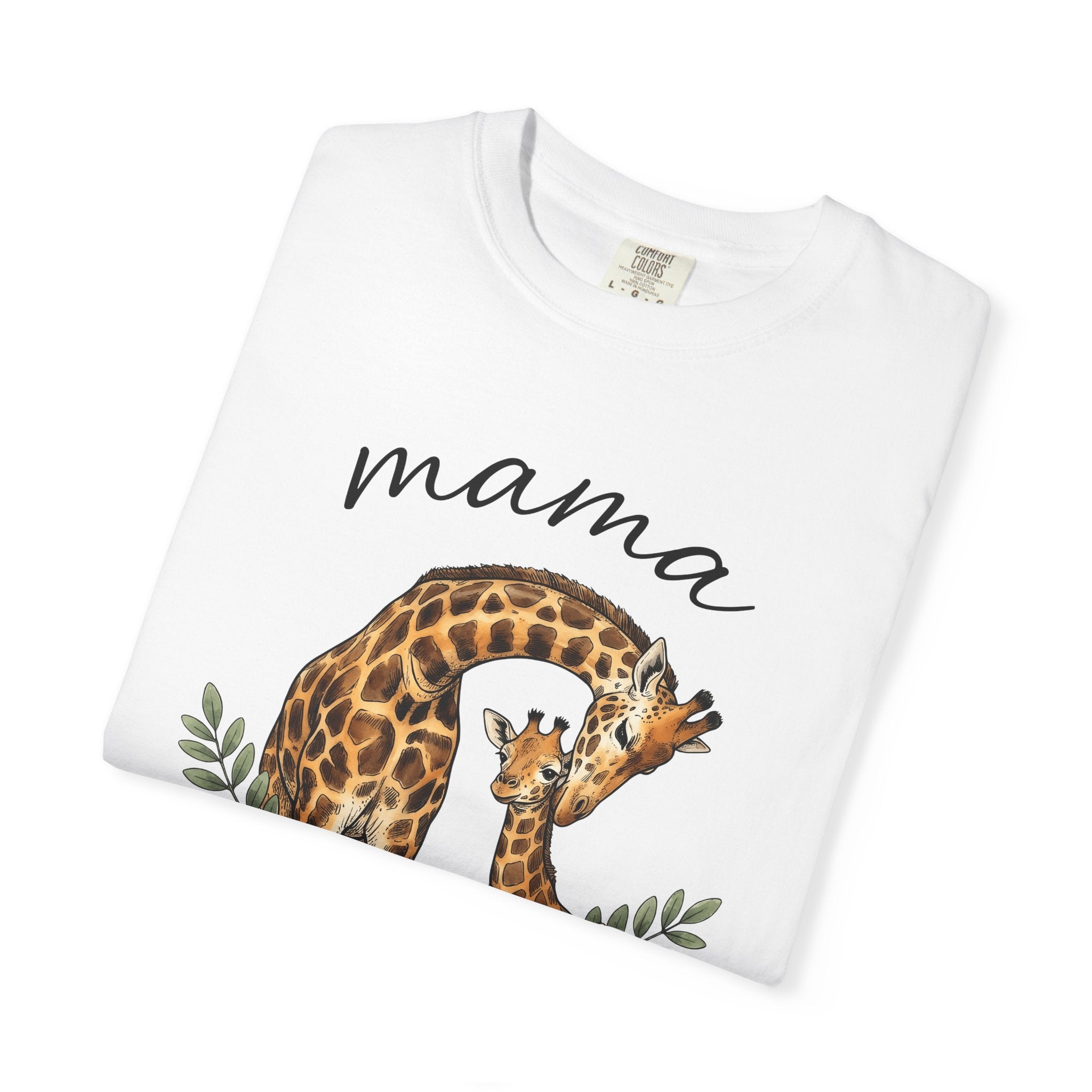 Giraffe Duo Shirt Moms Animals Gift Women Hand Drawn Tee Longneck T-Shirt Mom Fan Illustrated Tshirt Wildlife Graphic Watercolor Floral