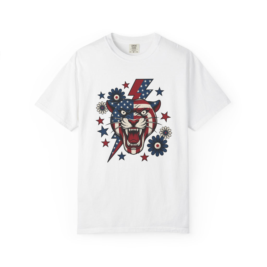 Freedom Panther Shirt America Fauna Gift Women Heritage Tee Black Panther T-Shirt Patriot Fan American Tshirt Wildlife Graphic