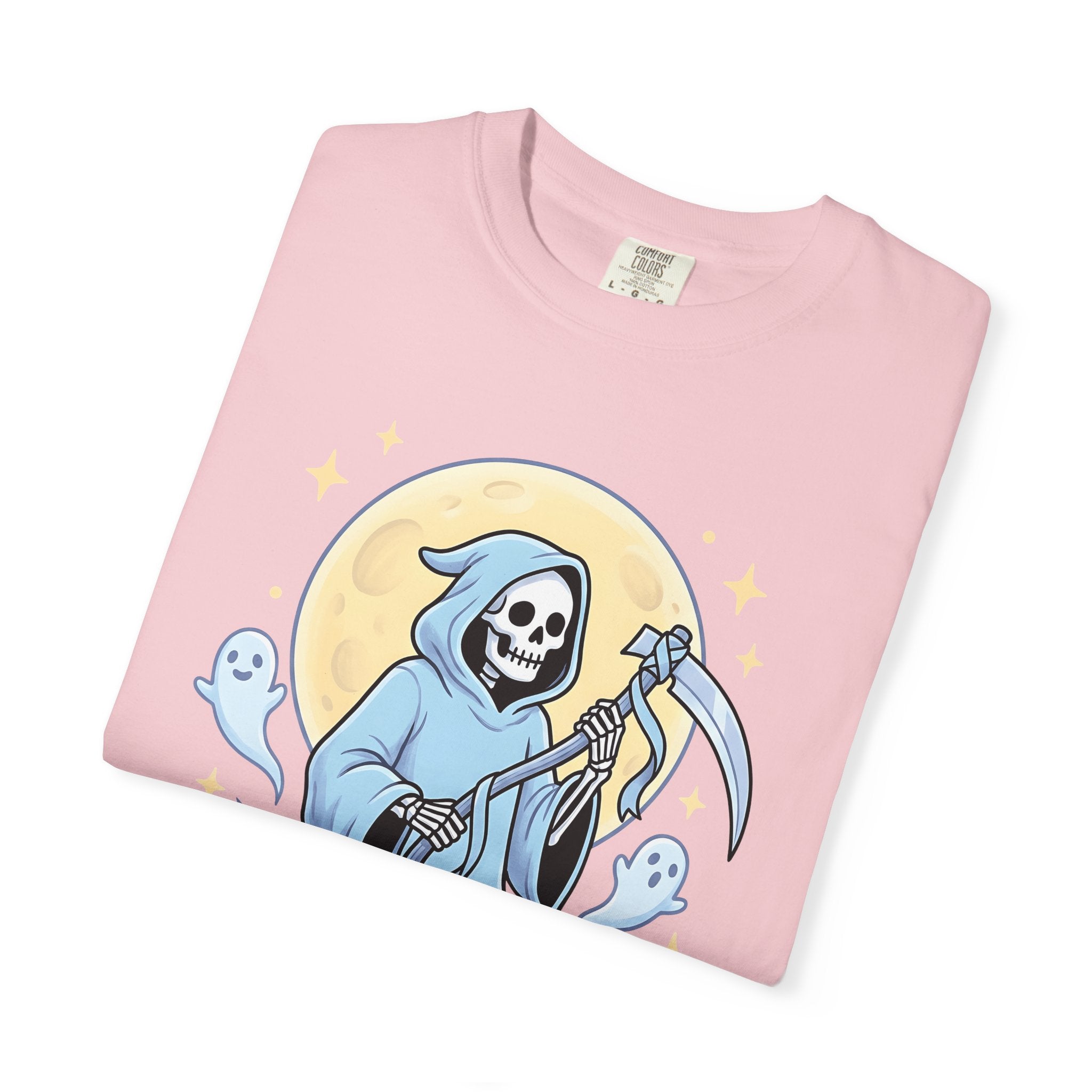 Dark Grim Reaper Shirt Cute Event Gift Women Graphic Tee Reaper T-Shirt Kawaii Fan Illustration Design Party Tshirt Anime Wraith Tshirt