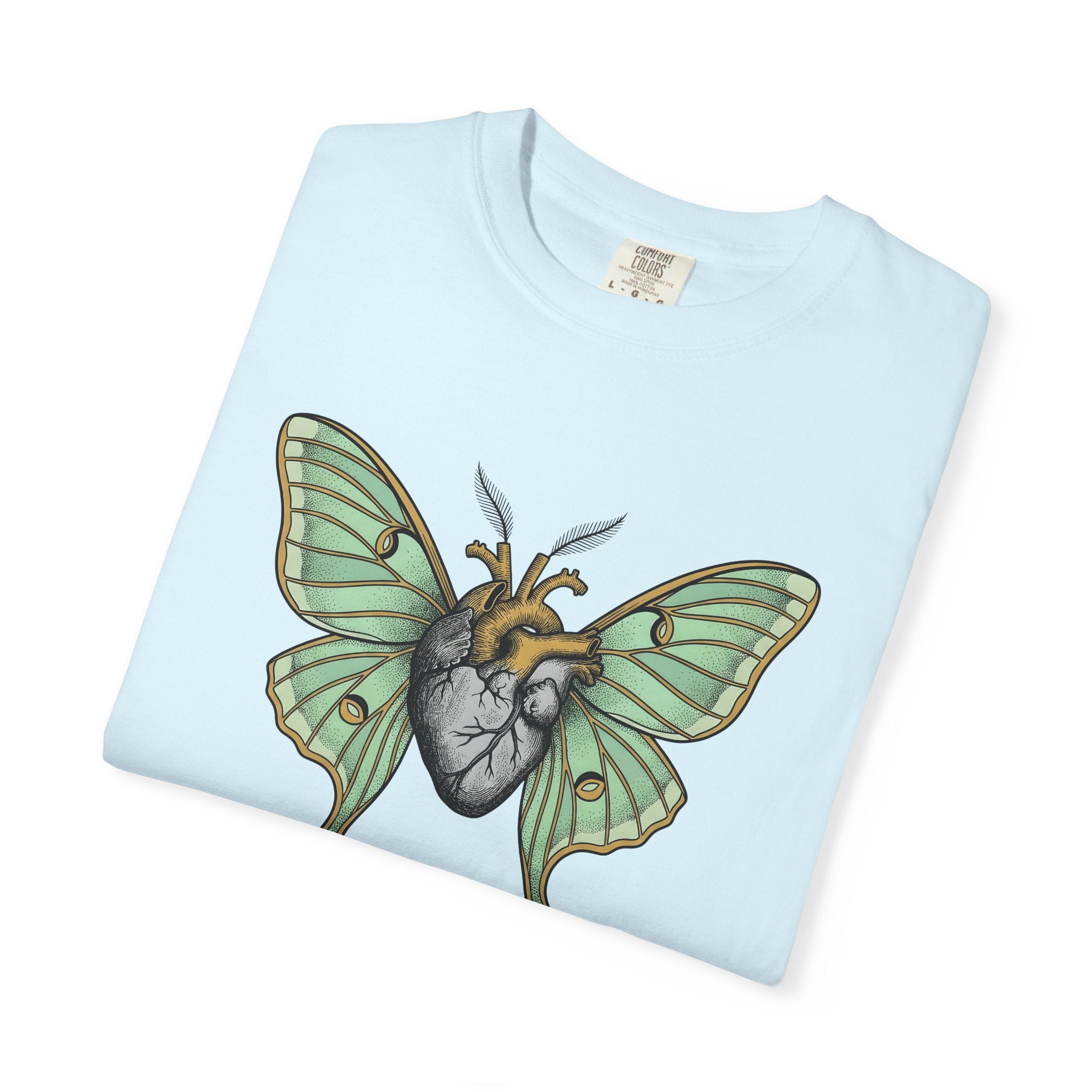 Butterfly Heart Shirt Boho Chic Wildlife Gift Women Sketch Tee Butterfly T-Shirt Bohemian Fan Doodle Graphic Hand Drawn Wings Tshirt