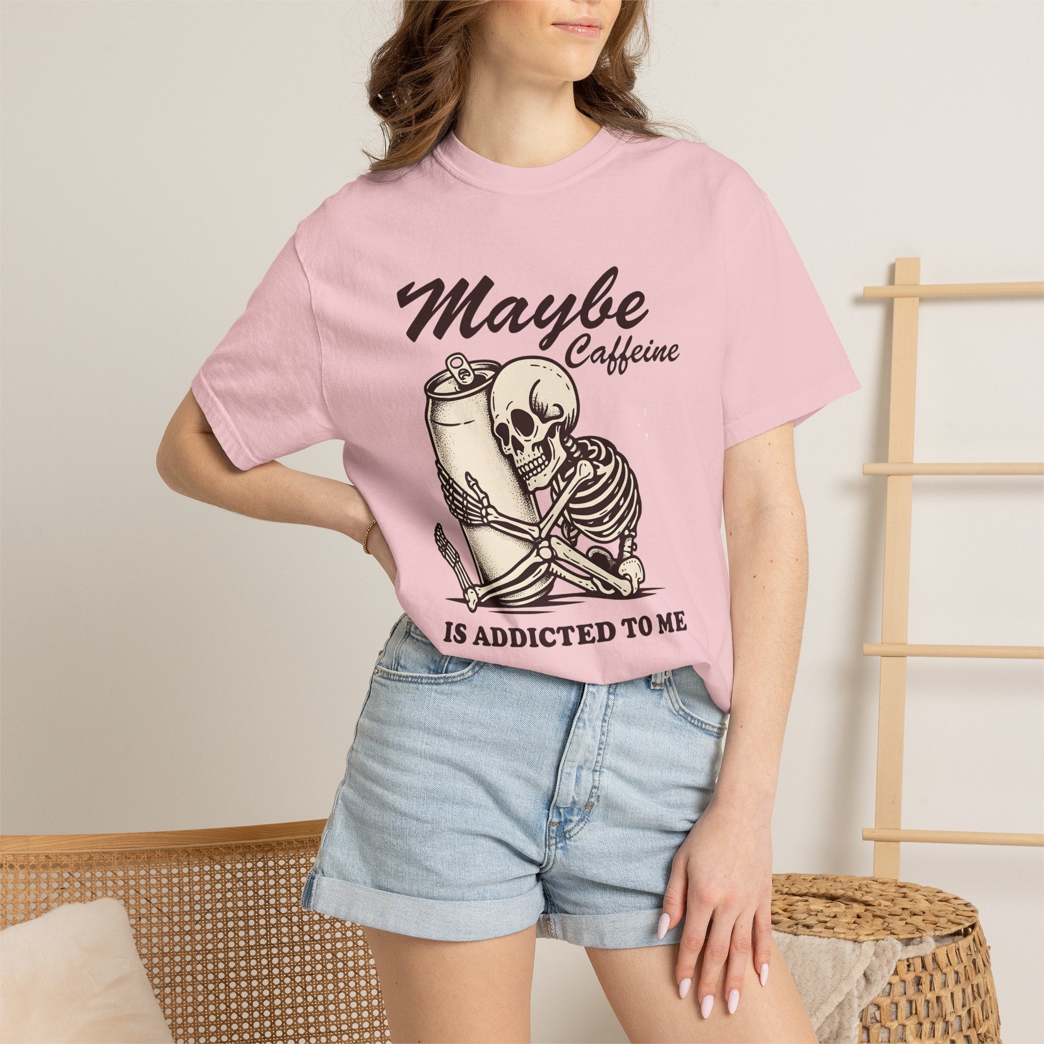 Skeleton Drink Can Shirt Funny Latte Gift Women Classic Tee Beer Can T-Shirt Humor Fan Vintage Tshirt Coffee Graphic Doodle Stars Tshirt