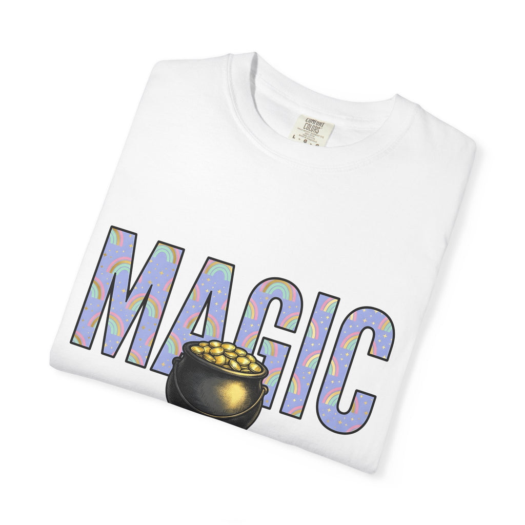 Pot Gold Shirt St. Patrick's Day Luck Gift Women Bold Tee Treasure T-Shirt Irish Fan Vintage Tshirt Fortune Graphic Retro Rainbow Tshirt