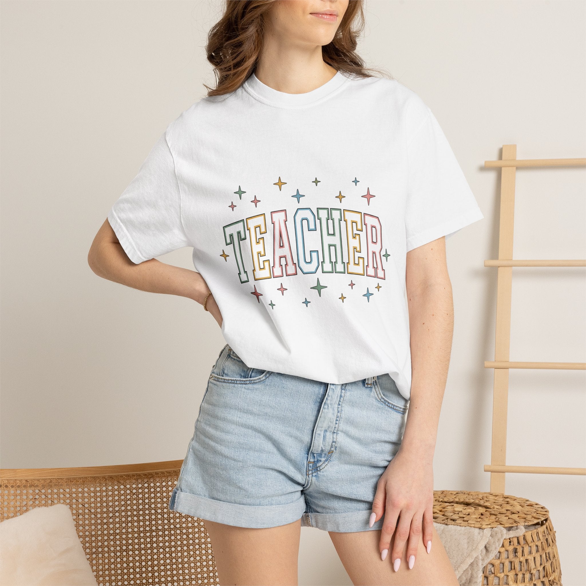 Teaching Phrase Shirt Teachers Learning Gift Women Vivid Tee Educational T-Shirt Teacher Enthusiast Colorful Tshirt Education Graphic Old