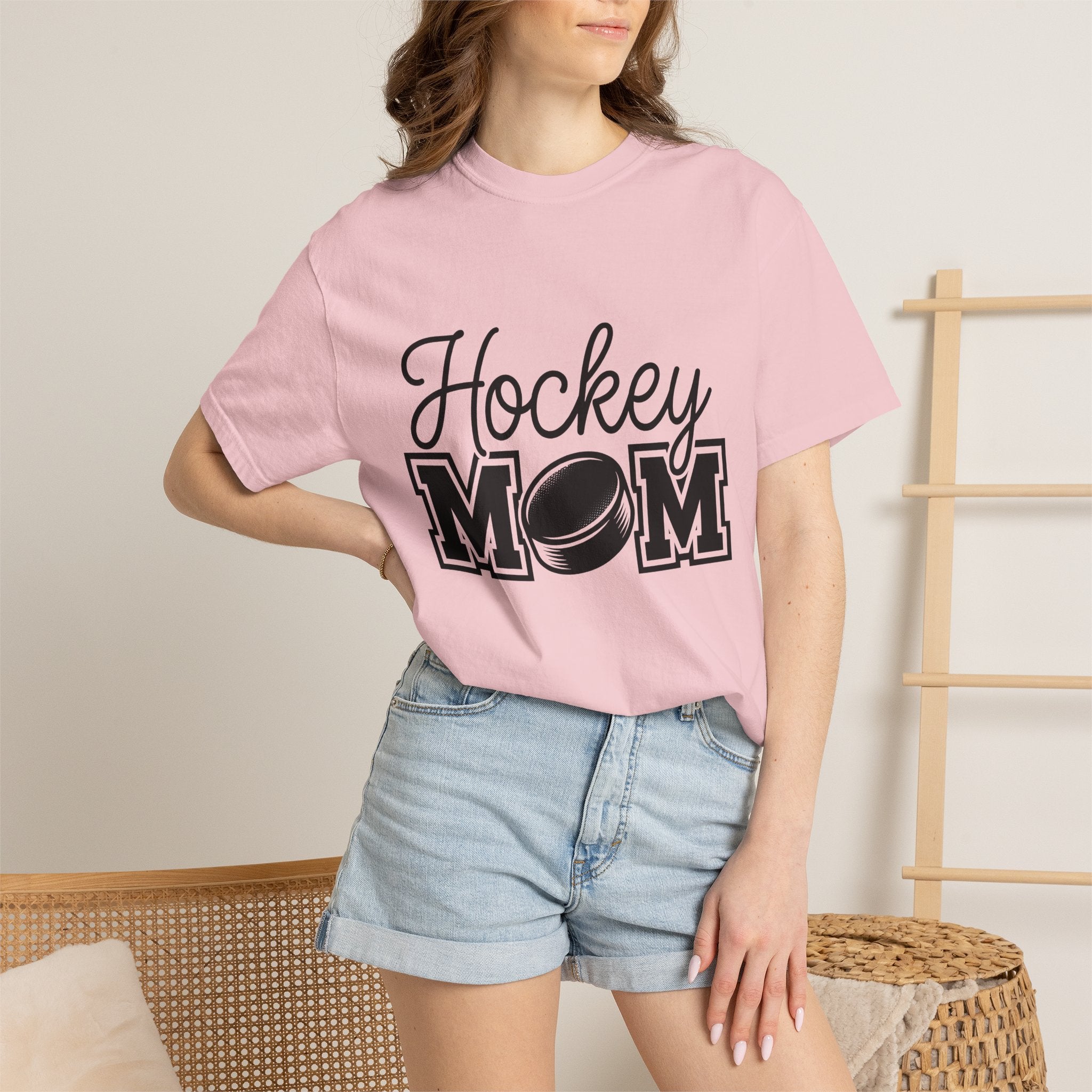 Hockey Puck Shirt Moms Exercise Gift Women Game Day Tee Puck T-Shirt Mother Enthusiast Gameday Tshirt Fitness Graphic Striking College