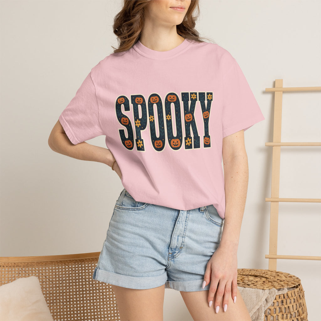 Pumpkin Flower Design Shirt Halloween Fall Gift Women Playful Tee Gourd T-Shirt Halloween Fan Pumpkin Graphic Vintage Blossoms Tshirt