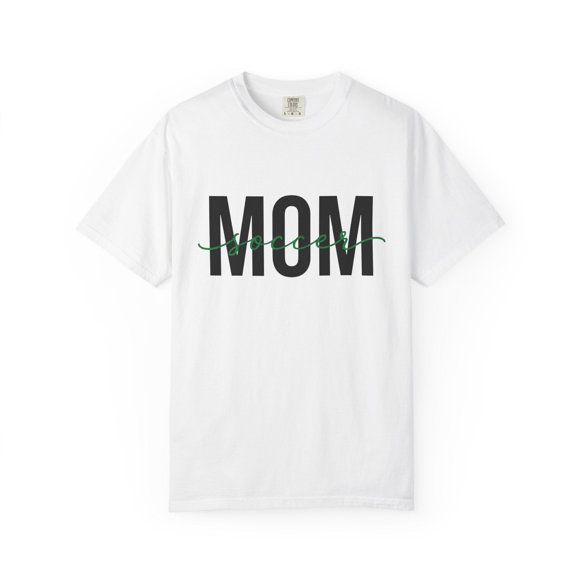 Mom Text Graphic Shirt Soccer Mom Family Gift Women Modern Tee Mom T-Shirt Soccer Fan Trendy Tshirt Family Graphic Minimalist Script Accent