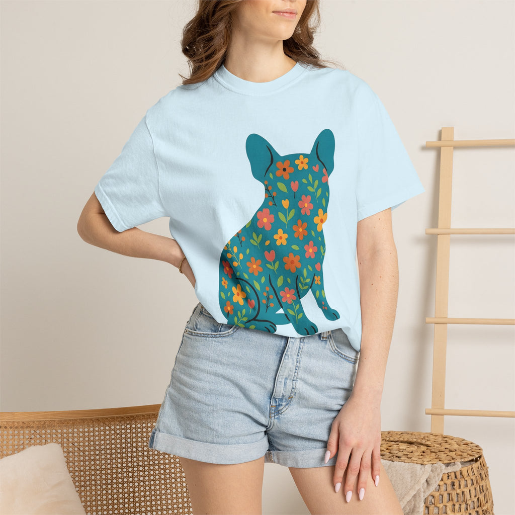 French Bulldog Shirt Dog Pet Gift Women Floral Tee Bulldog T-Shirt Dog Fan Puppy Graphic Dog Graphic Minimalist Flowers Tshirt