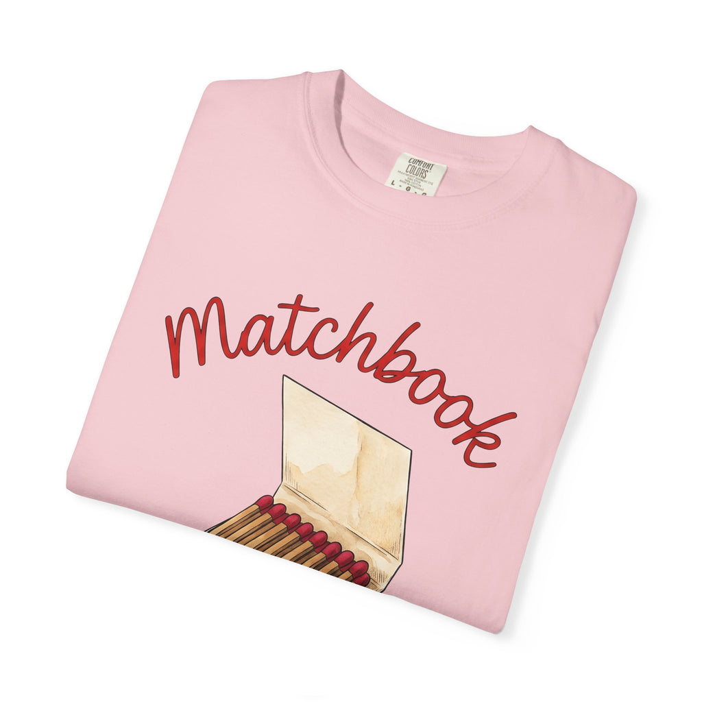 Matchbook Shirt Vintage Novelty Gift Women Sketch Tee Matchcover T-Shirt Retro Enthusiast Drawing Design Line Art Matches Tshirt