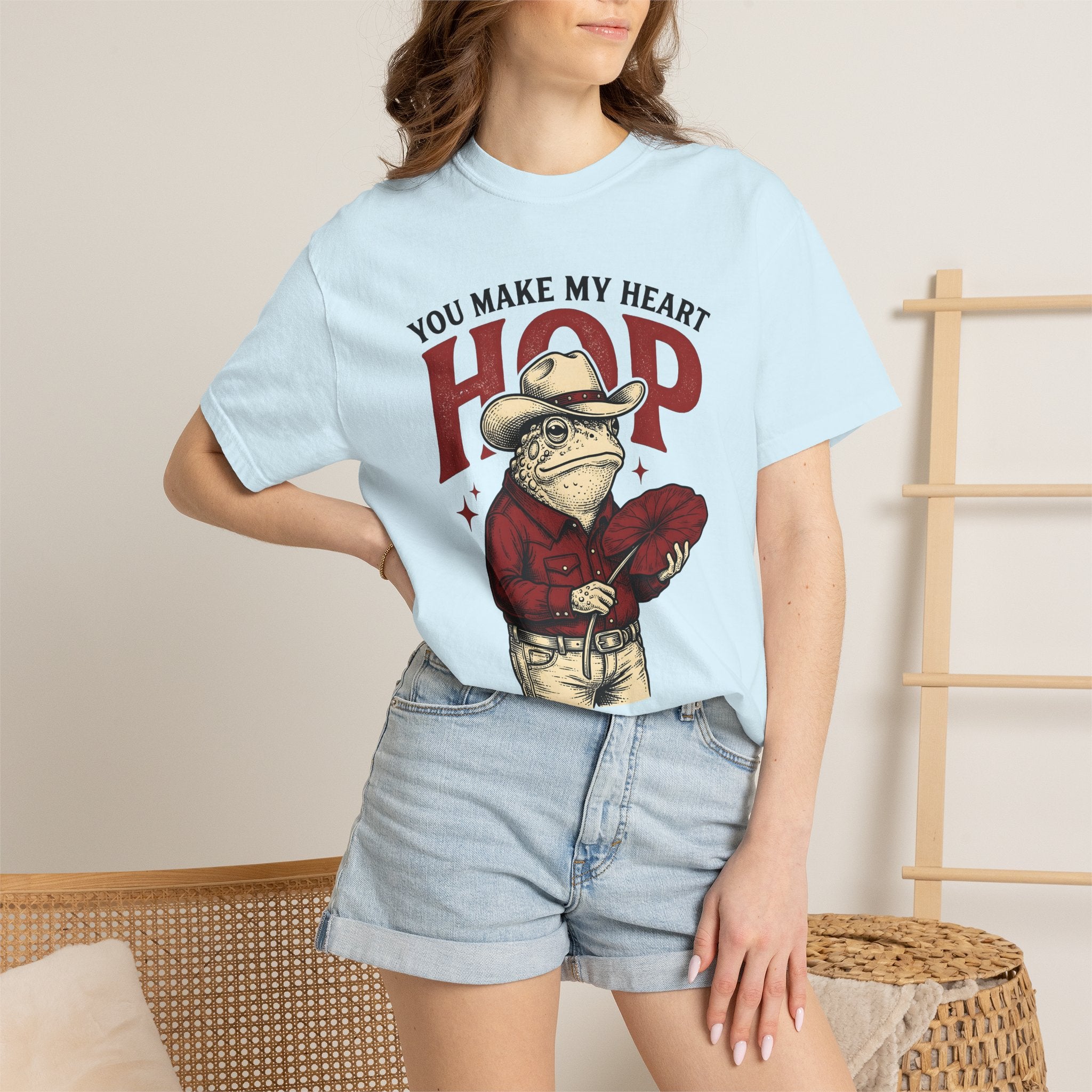 Cowboy Amphibian Shirt St. Valentine's Day Nature Gift Women Old Fashioned Tee Frog T-Shirt Valentine Fan Retro Tshirt Environmental Graphic