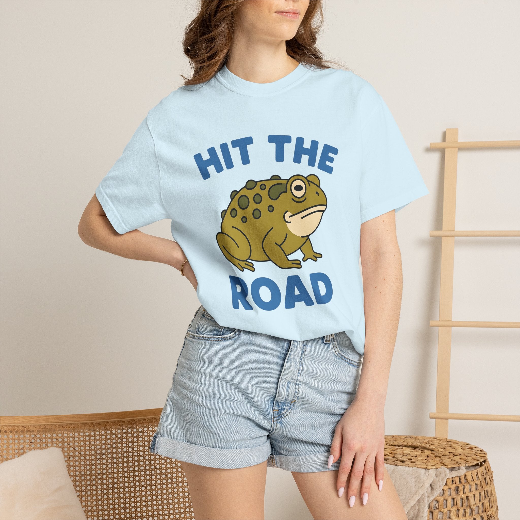 Toad Drawing Shirt Frog Hiking Gift Women Animated Tee Frog T-Shirt Amphibian Enthusiast Cartoon Tshirt Trekking Graphic Classic Journey