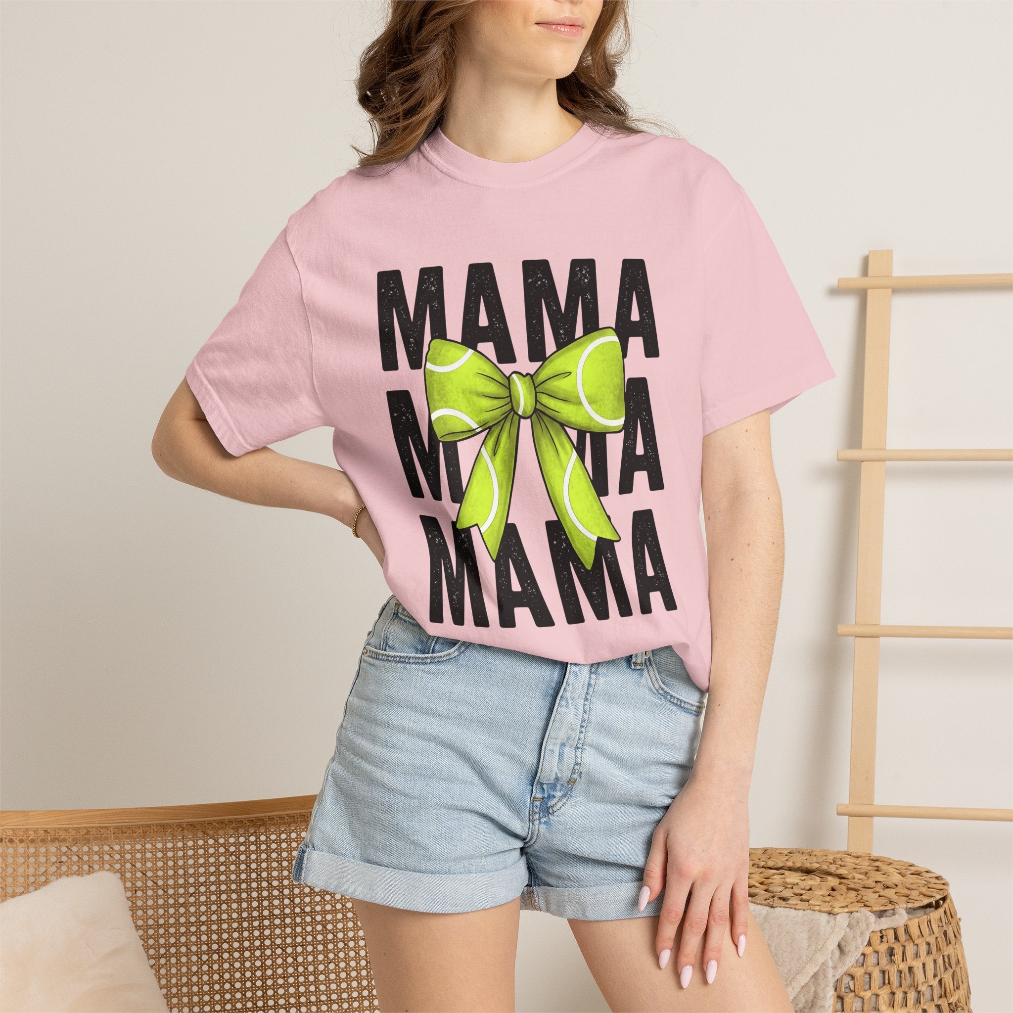 Green Knot Shirt Mom Fitness Gift Women Sketch Tee Bow T-Shirt Mother Enthusiast Drawing Graphic Workout Line Art Tennis Court Tshirt