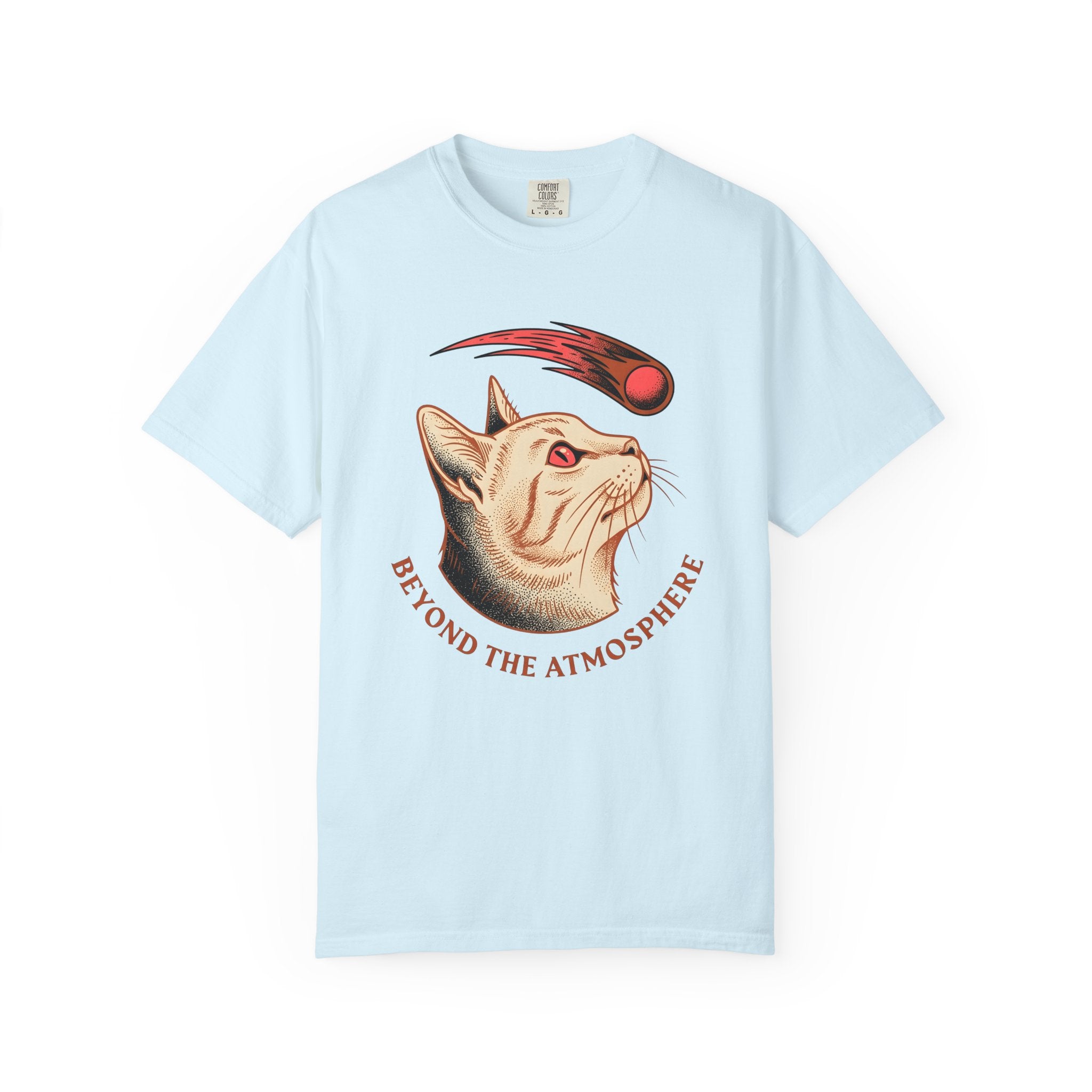 Cat Head Shirt Cat Space Gift Women Vintage Tee Kitten T-Shirt Feline Fan Retro Tshirt Astronomy Graphic Tshirt Retro Comet Tshirt