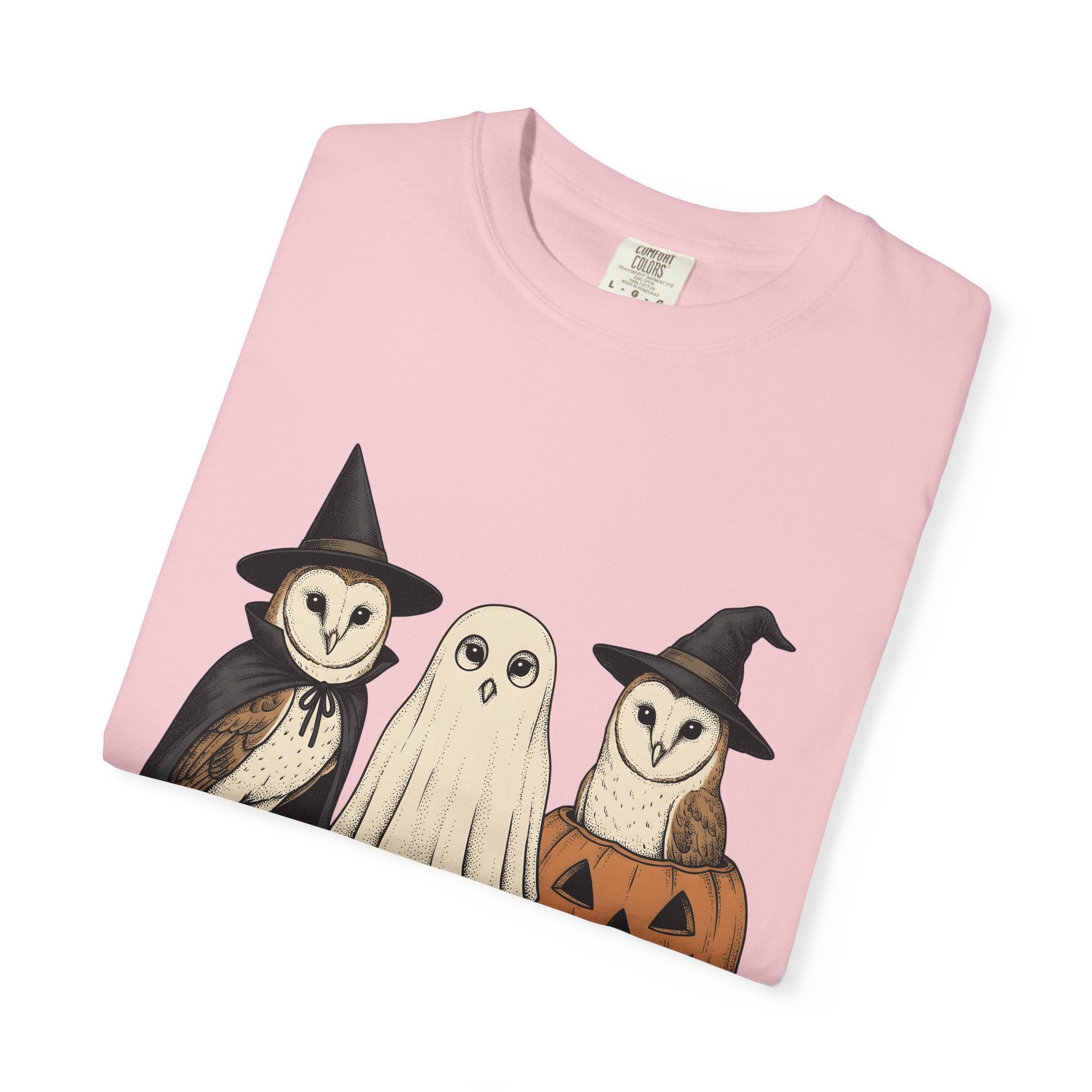 Owl Outfit Shirt Halloween Wildlife Gift Women Retro Tee Hoot T-Shirt Halloween Fan Vintage Tshirt Animal Graphic Sketch Jack-O'-Lantern