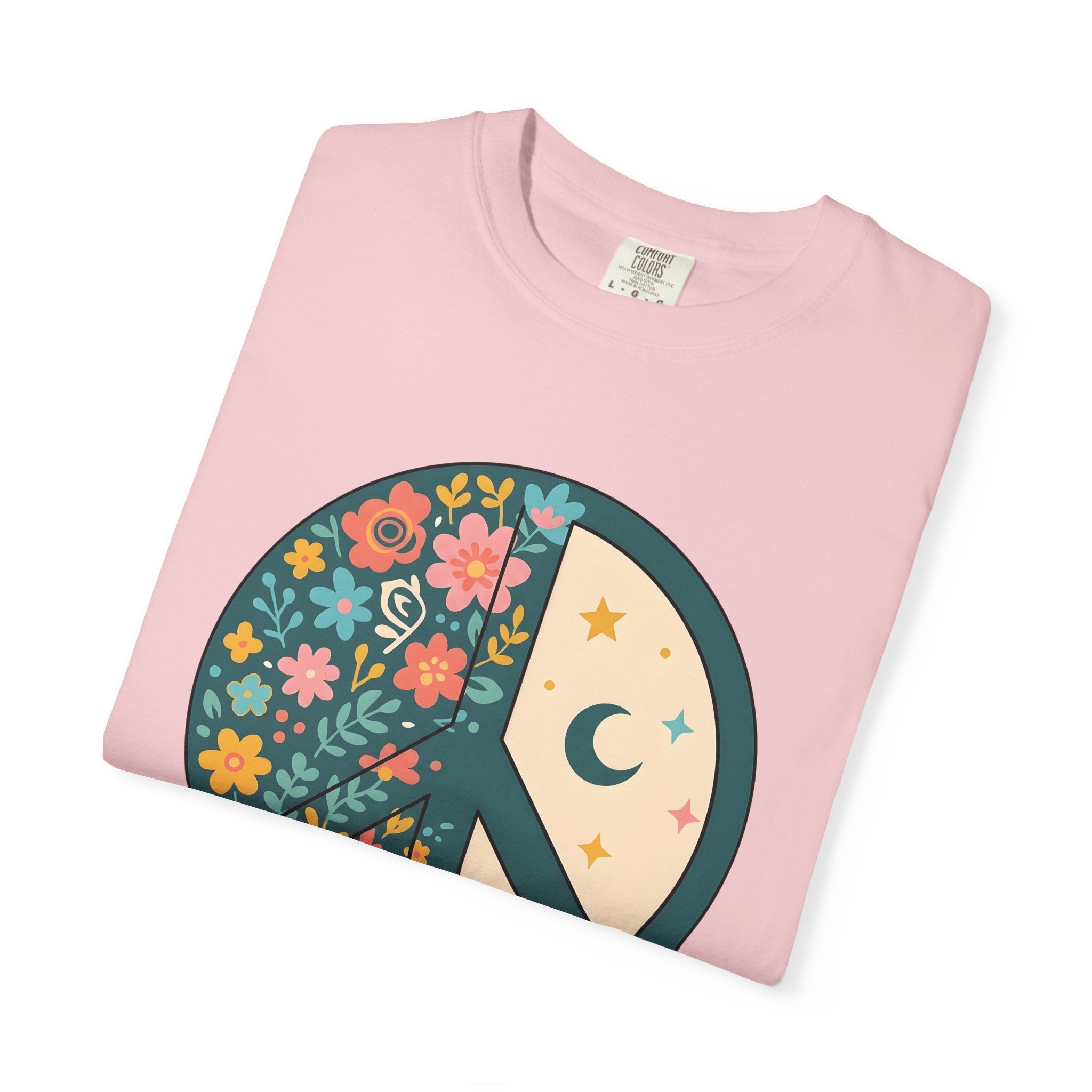 Peace Icon Shirt Boho Chic Tribal Gift Women Gypsy Tee Peace Sign T-Shirt Bohemian Enthusiast Hippie Tshirt Ethnic Graphic Classic Flower